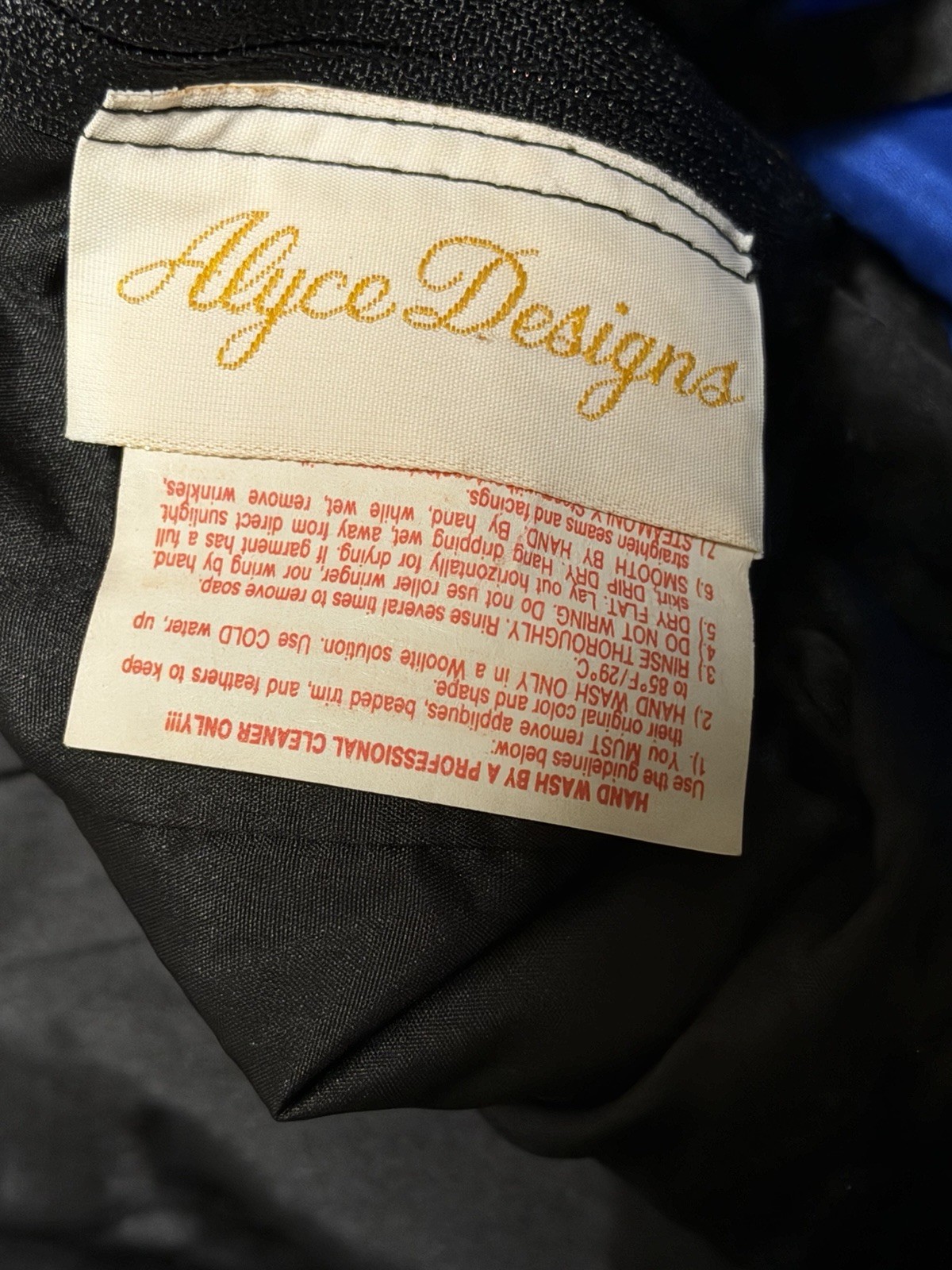 Vintage Alyce Designs Sequin Taffeta Blue Black Ruffle Sleeve Dress 80s 90s Y2k