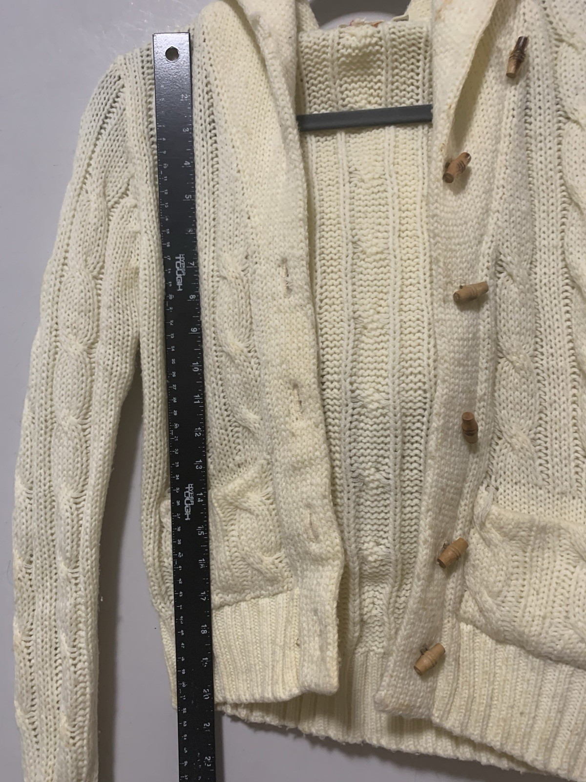 Vintage 70s Fine Quality Sweaters Cardigan Sweater Medium Women Cream Cable Knit