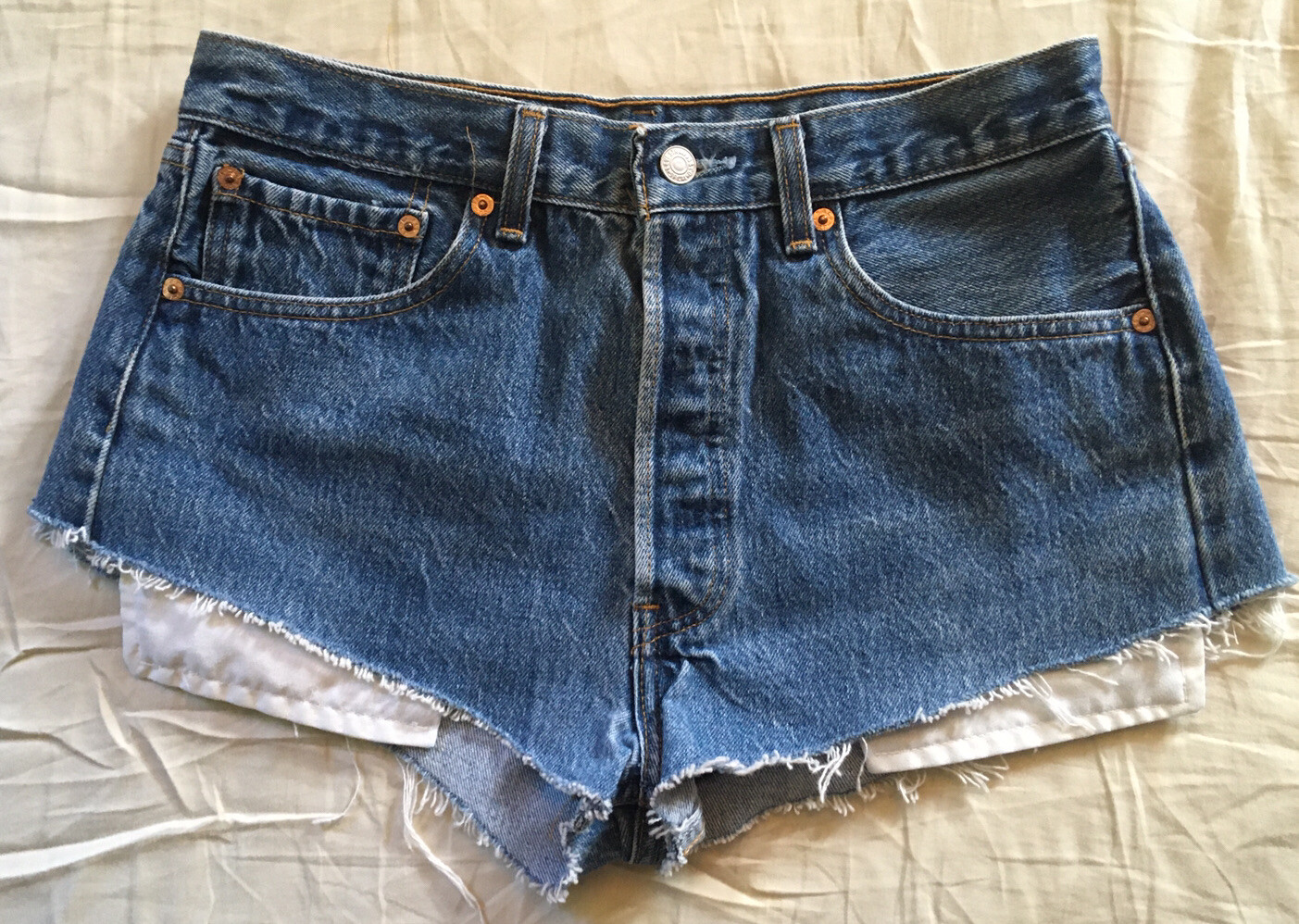 Vintage Levis Mens Womens Cut Off Jean Shorts Size 31 Made In USA Cute Sexy