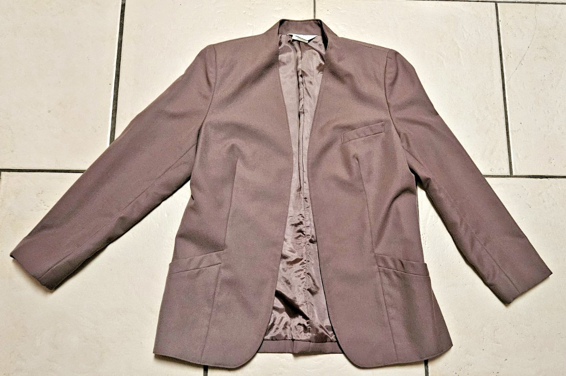 Vintage Tan Jay 2-pc Skirt Suit Jacket Size 10 Soft Brown Wool Blend USA Made