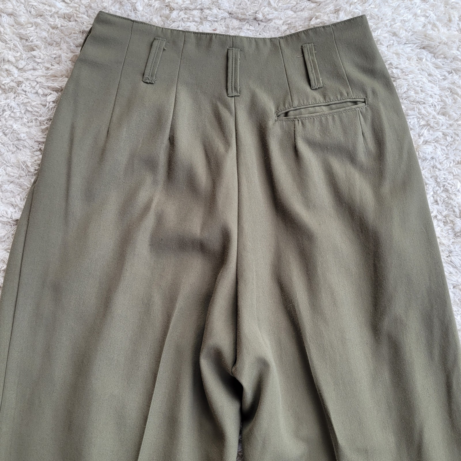 VTG Together Spiegel Olive Green Cuffed Pleated High Waist Pants 90s Wmn’s 27×30
