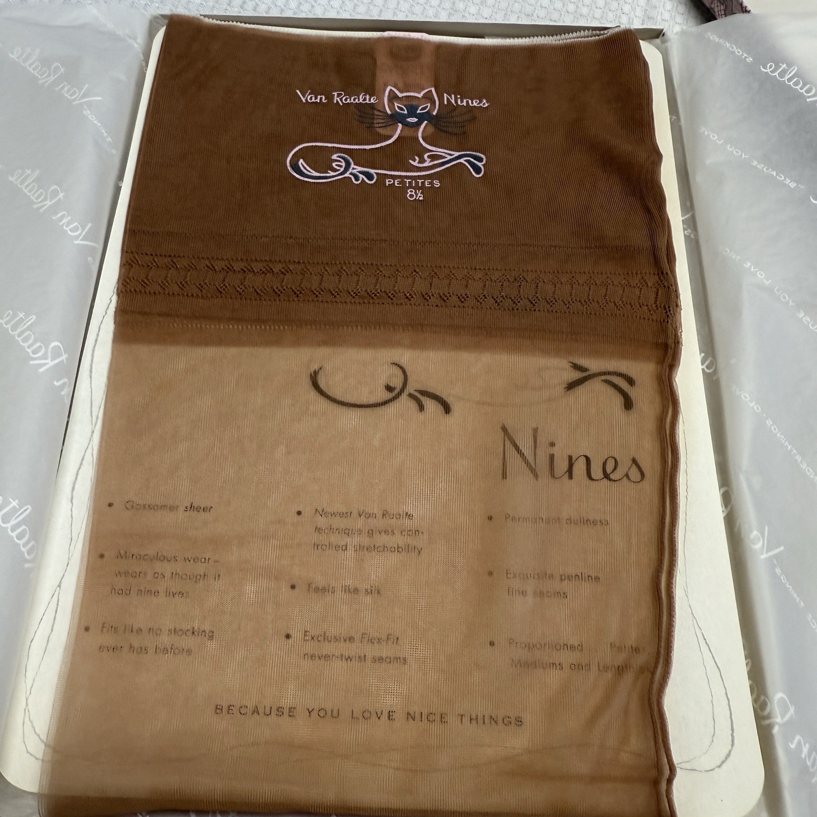 6 Vtg 50s Van Raalte Nines Highlight 8.5 P Nylon Stockings Seams New 2 Boxes