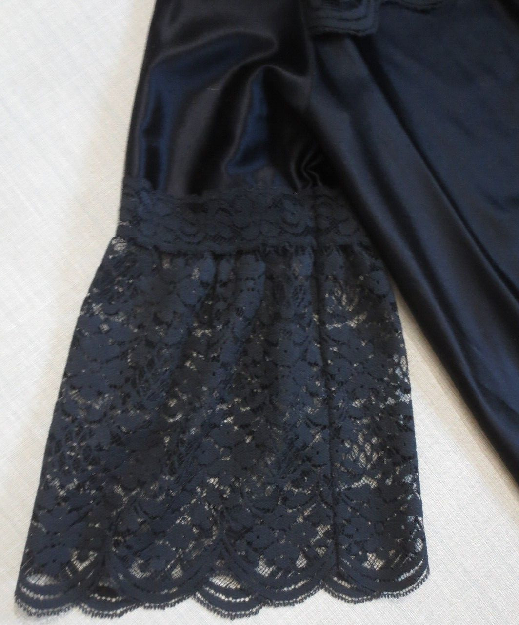 Vtg Jenelle Of California 2 Pc Sexy Black Peignoir Nightgown & Robe Small