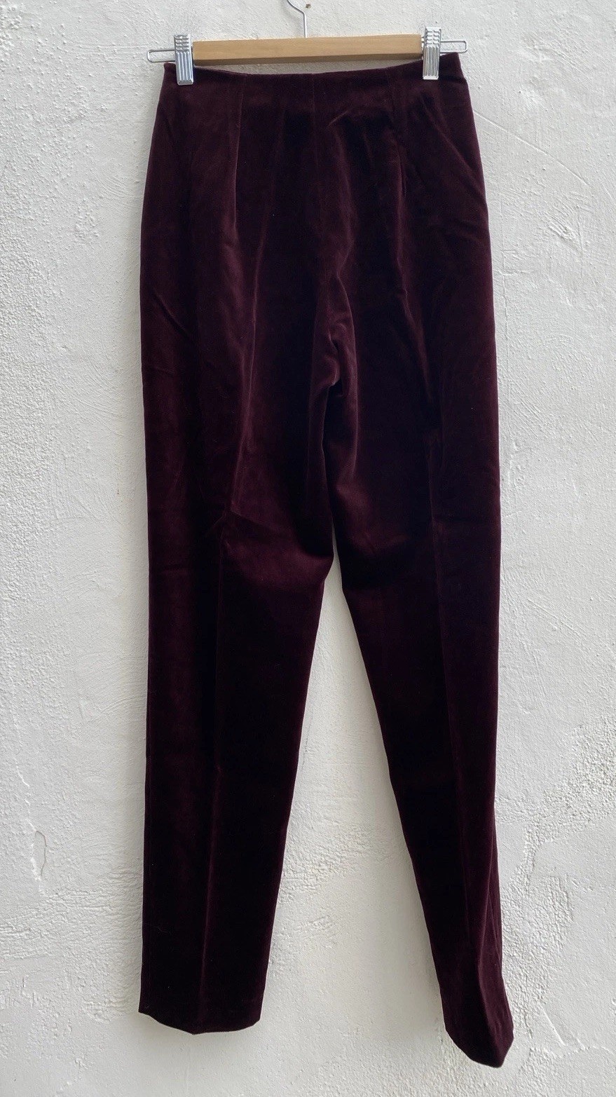 Vintage Laura Ashley Sz 4 Velvet Pantsuit Cotton Blend UK Burgandy