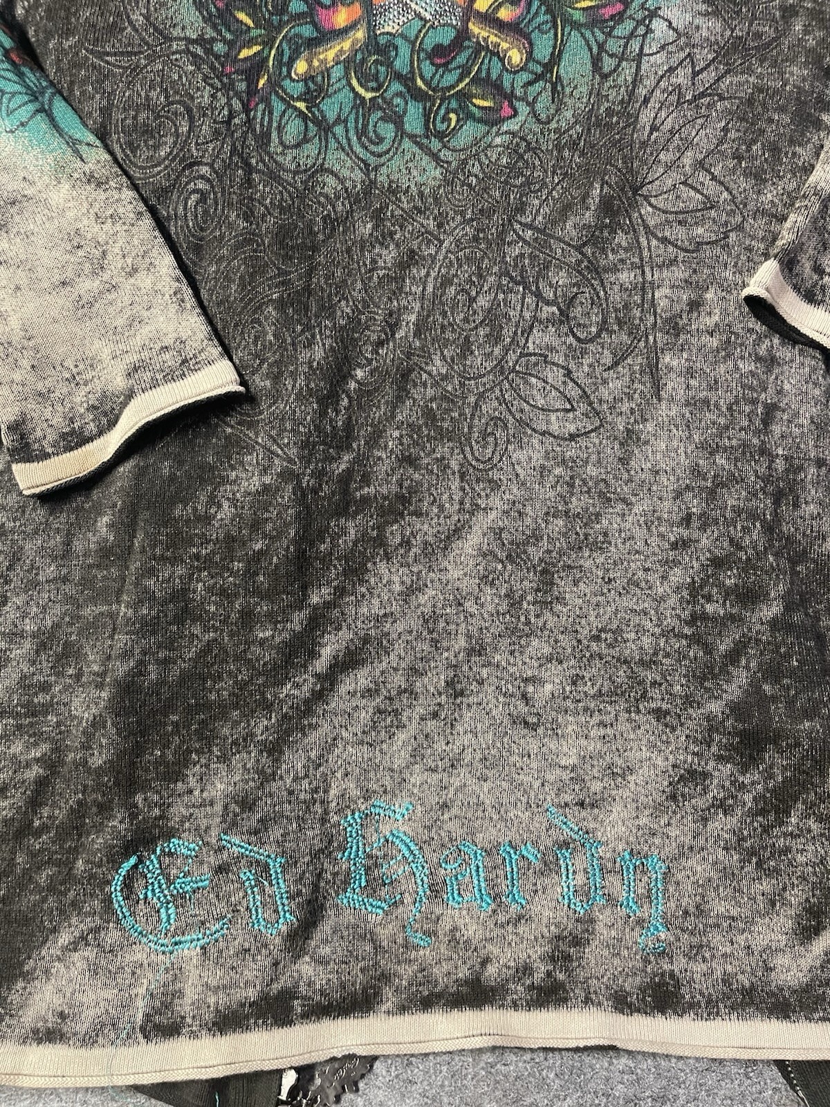 Vintage Y2K 2000s Ed Hardy hooded knit dress Size M please read description