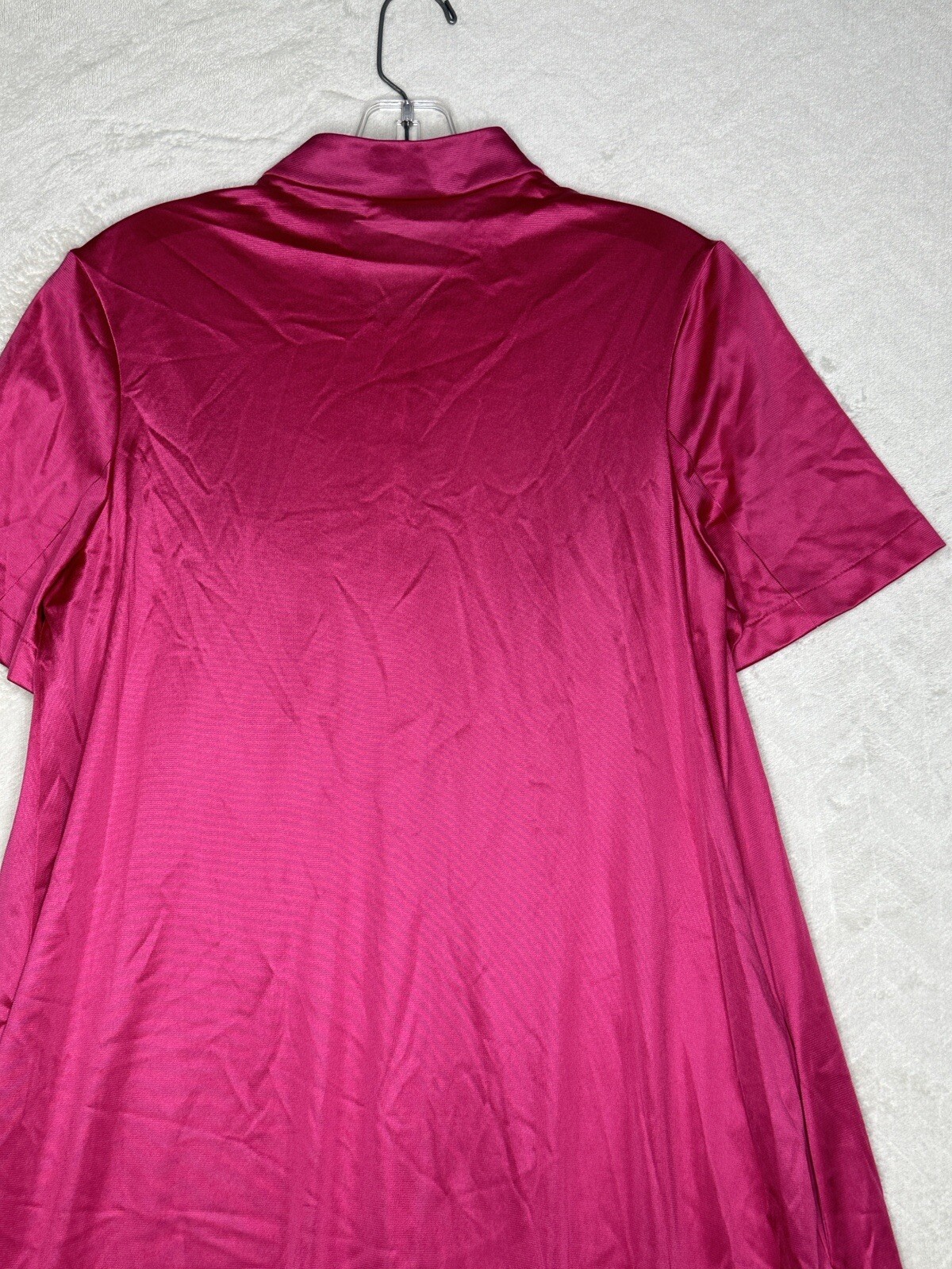 Vintage Vanity Fair Nightgown Size Small Magenta Pink Long Embroidery Button Up