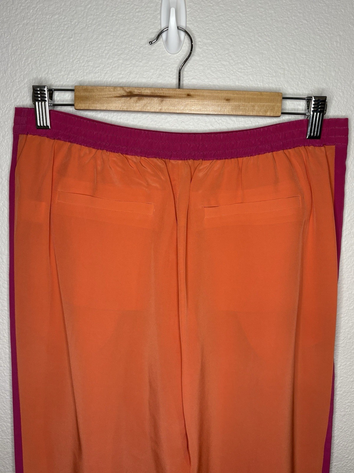 100% Silk Twelfth Street By Cynthia Vincent Orange & Pink Pants Size S
