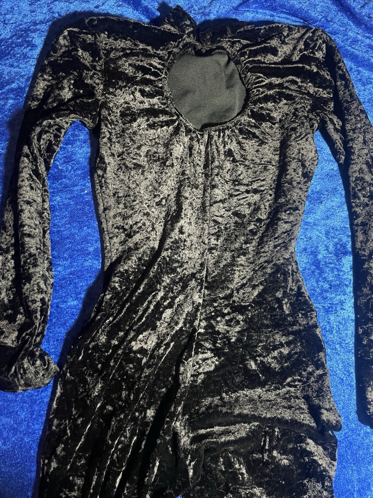 Vintage Black Velvet Jumpsuit Crushed Velvet Size Small No Tag Cosplay Costume