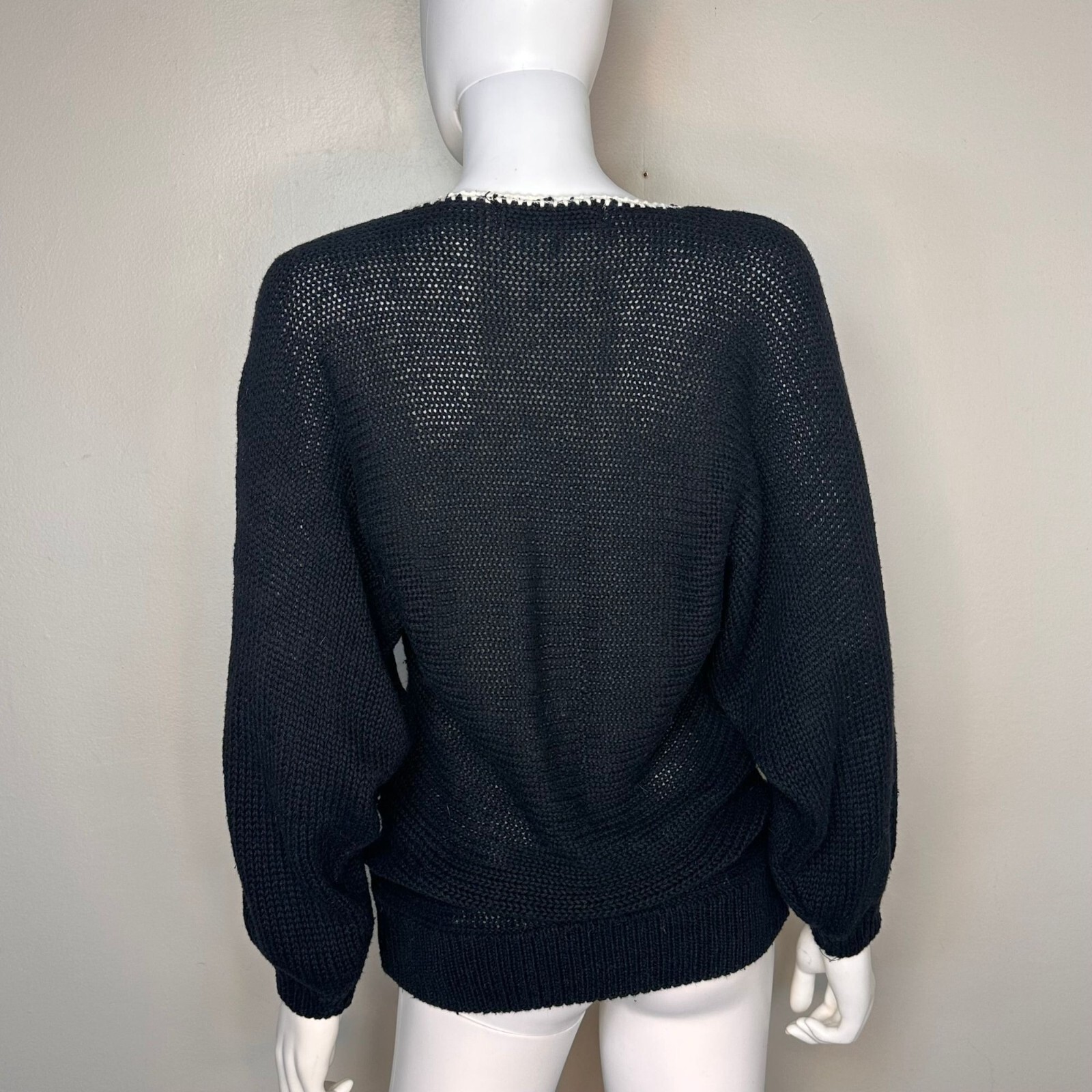 Vintage 1980s 1990s Black Gold Metallic Abstract Sweater 80s 90s Bramble Lane