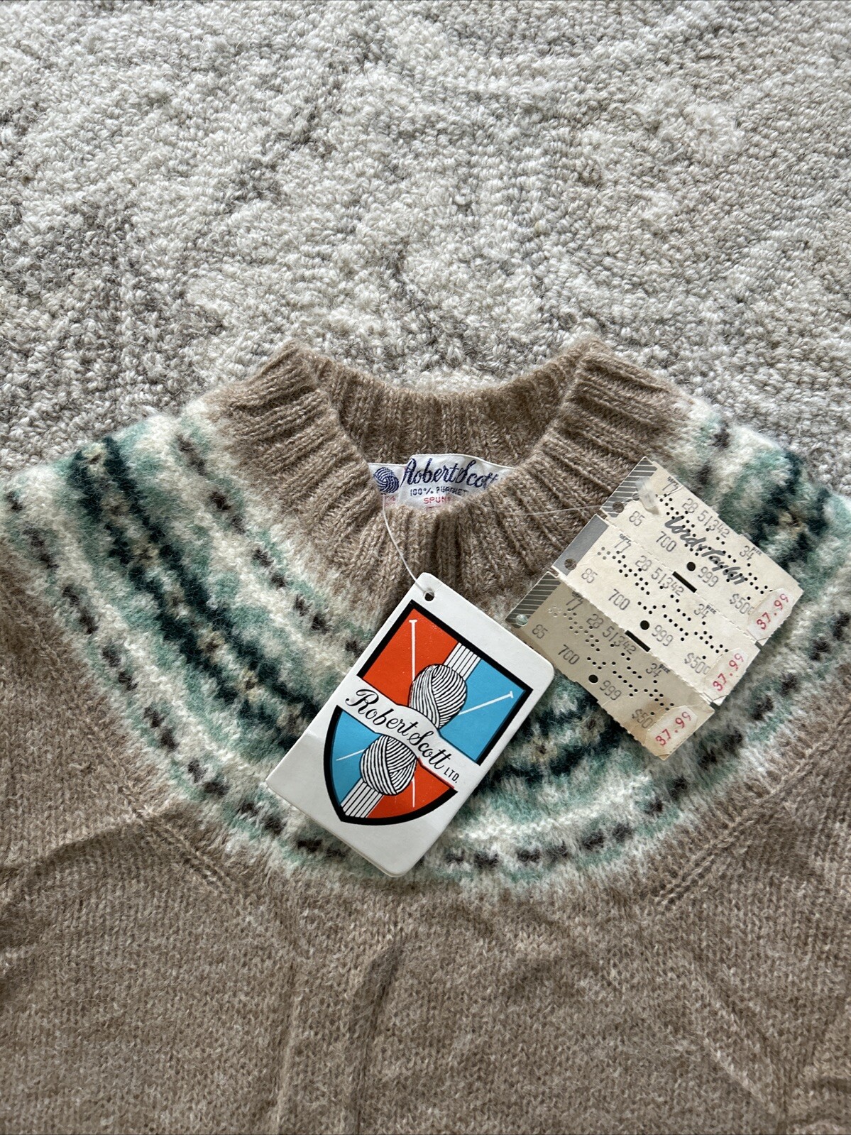 Vintage New/tags 1970’s/80’s Robert Scott Ltd Wool Sweater Lord & Taylor Sz 34