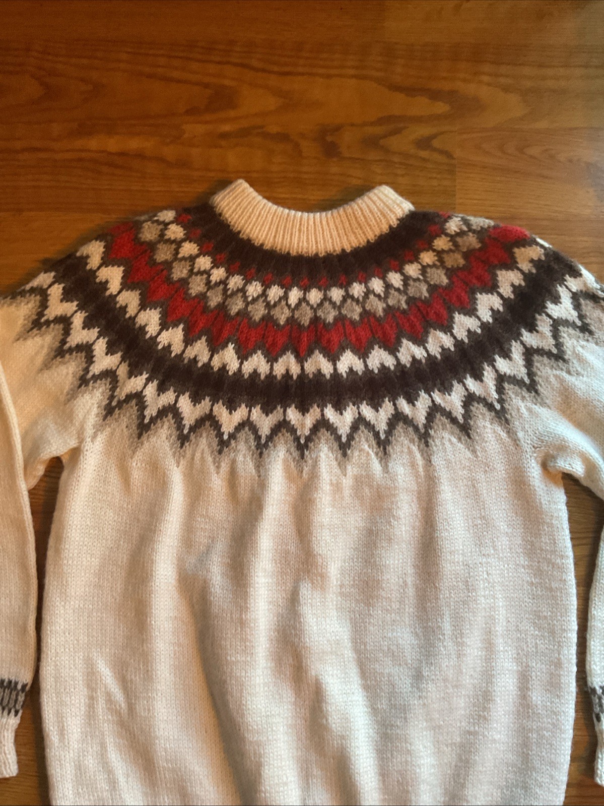 Vintage 70s Dale Of Norway Sweater Fair Isle Wool Knit Cardigan Size 44