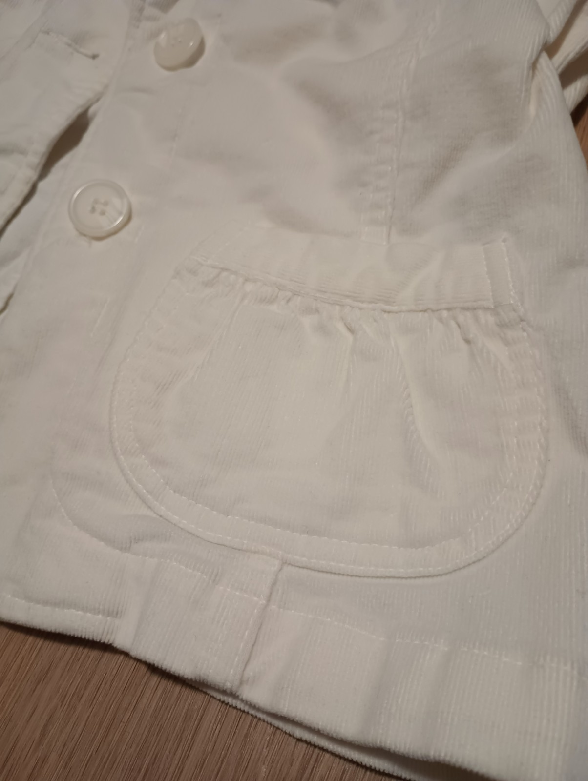 Vtg 90s TULLE Soft Stretch Ramie Cotton White Corduroy Blazer Jacket career M