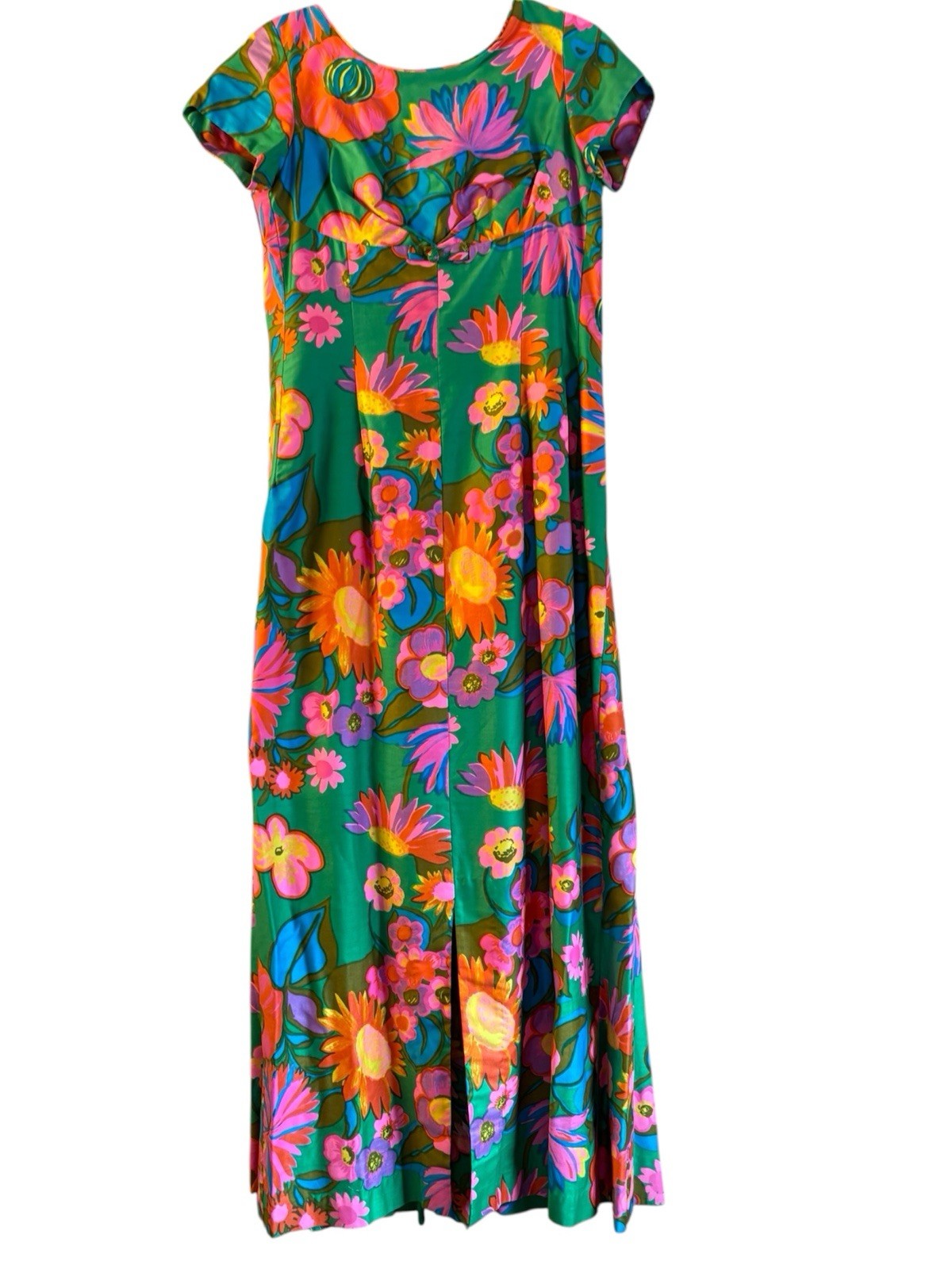 VTG ANDRADE MUMU WAIKIKI Dress 1960’s Hawaii Groovy Psychedelic Floral 2XS
