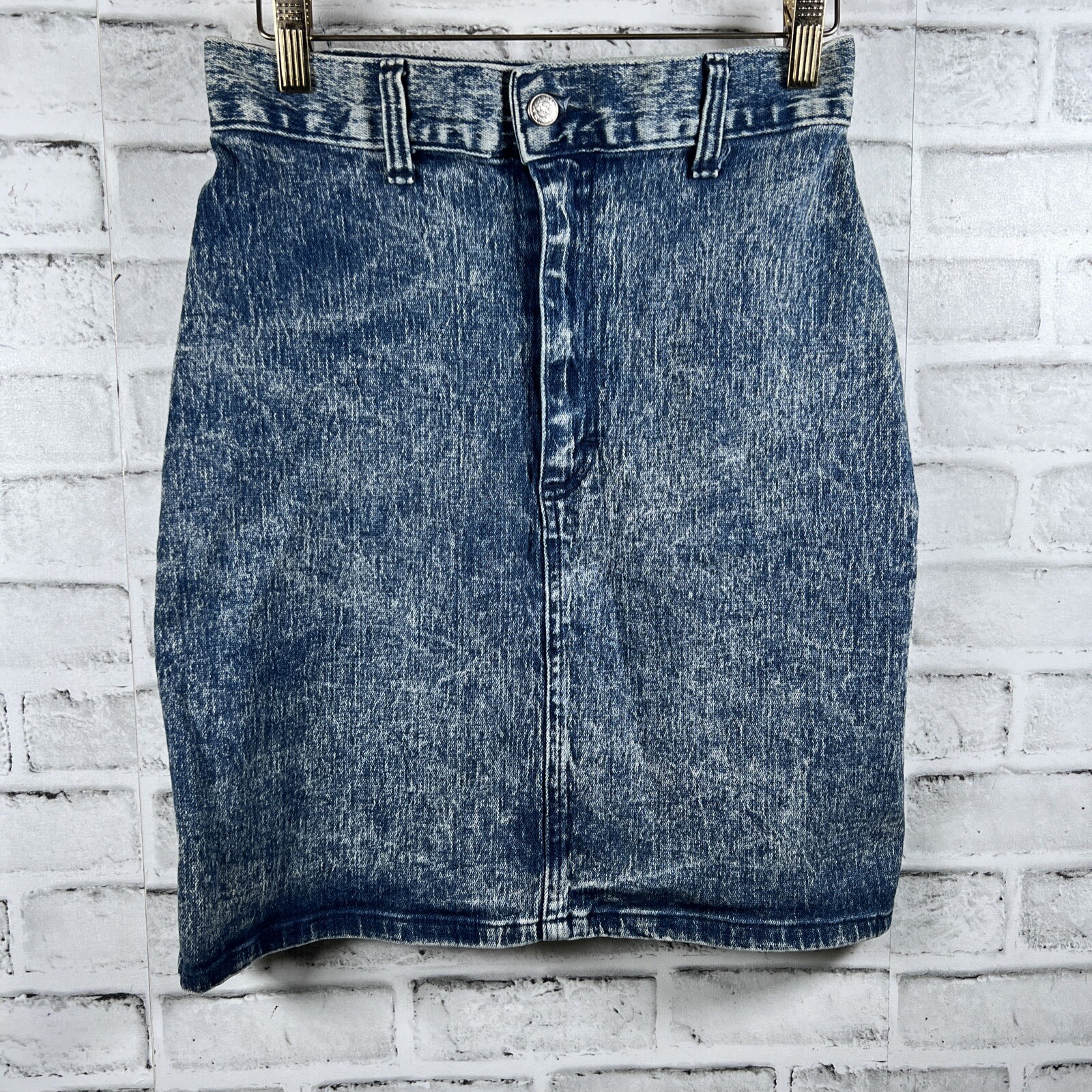 Vintage 1980s Kayo California Acid Wash Denim Skirt USA Made