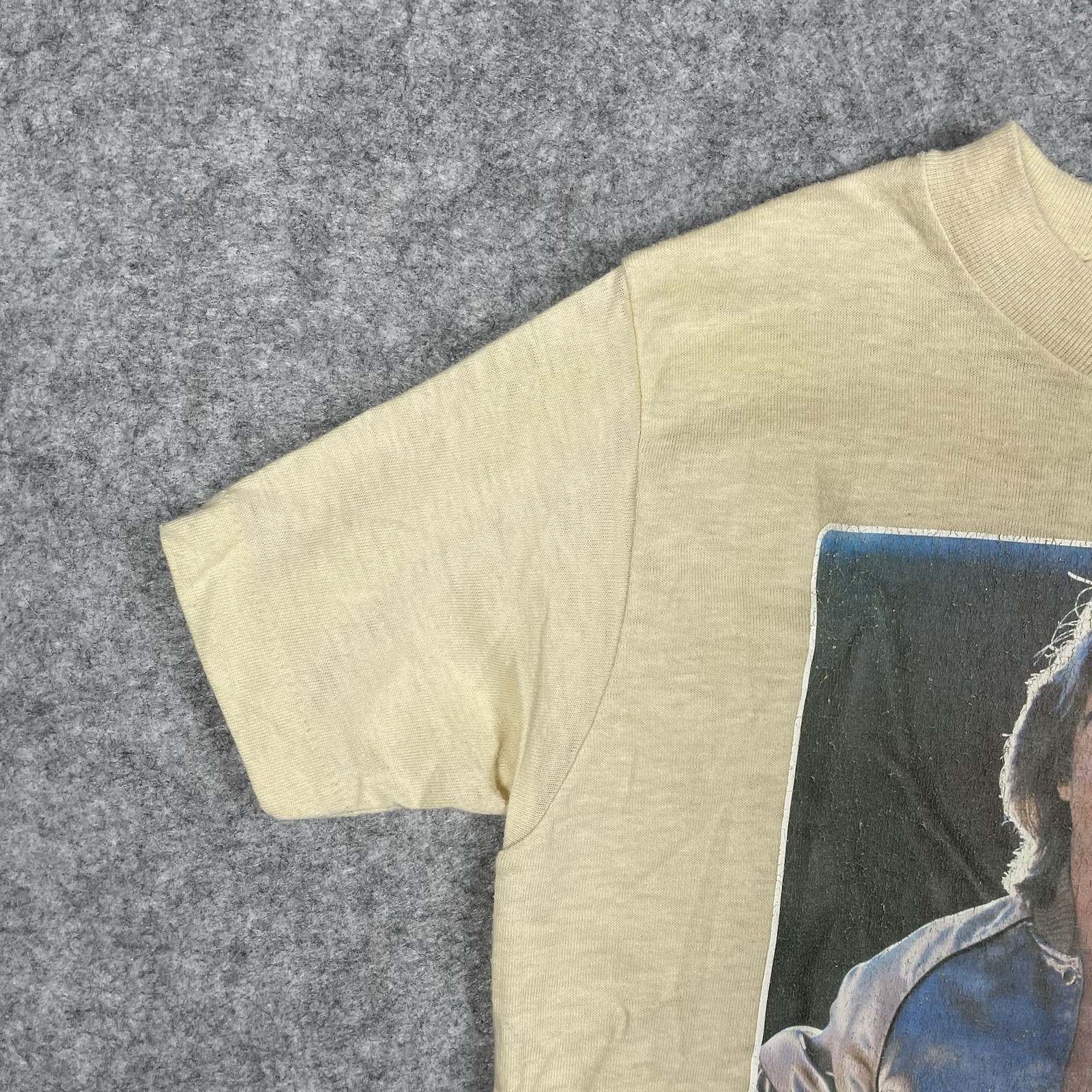 Vintage 1970s Andy Gibb T Shirt Youth Medium Womens XS 14×19 Silver Jacket Rare
