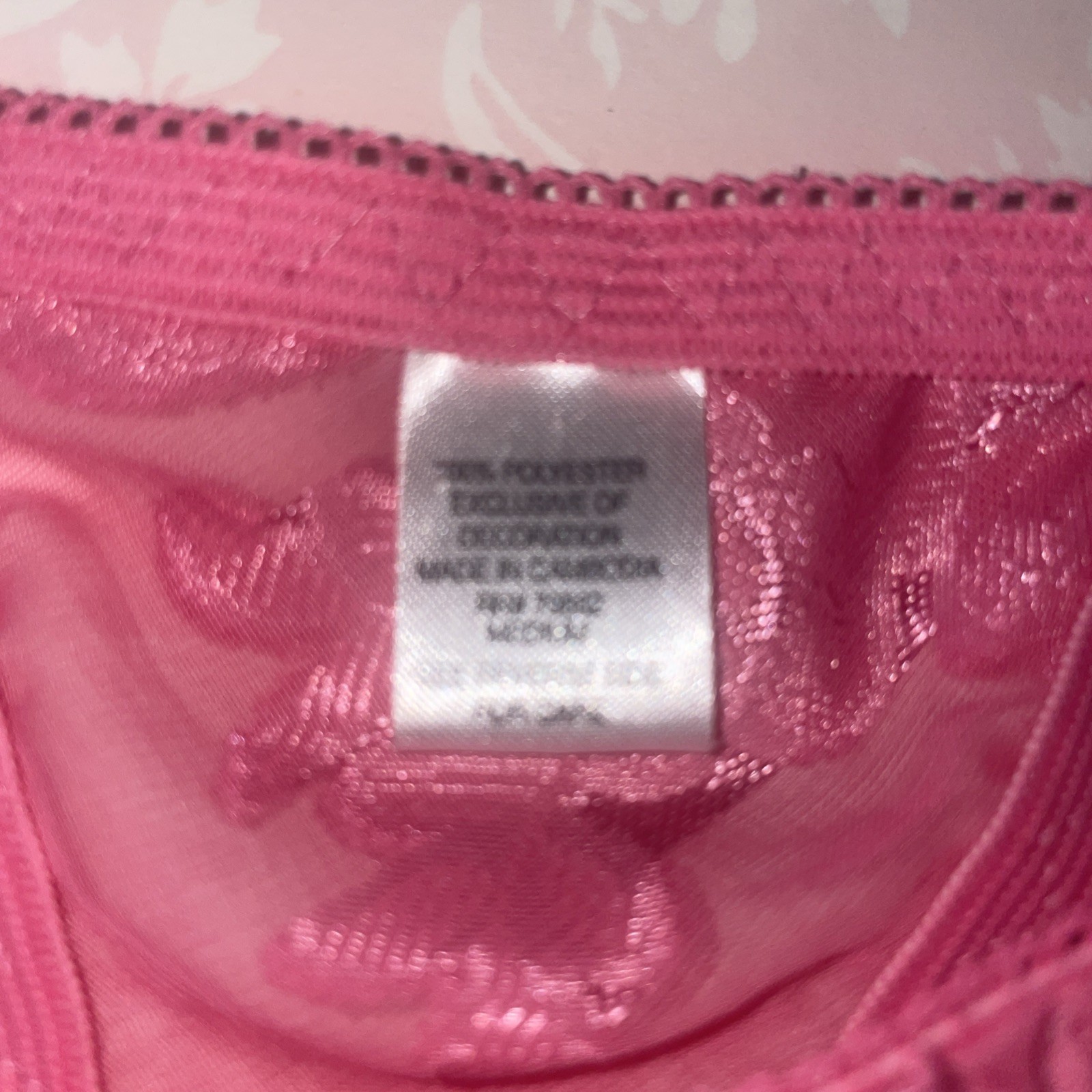 Thong String Bikini O/S Woman’s Panties Underwear BURNOUT Pink Semi Sheer