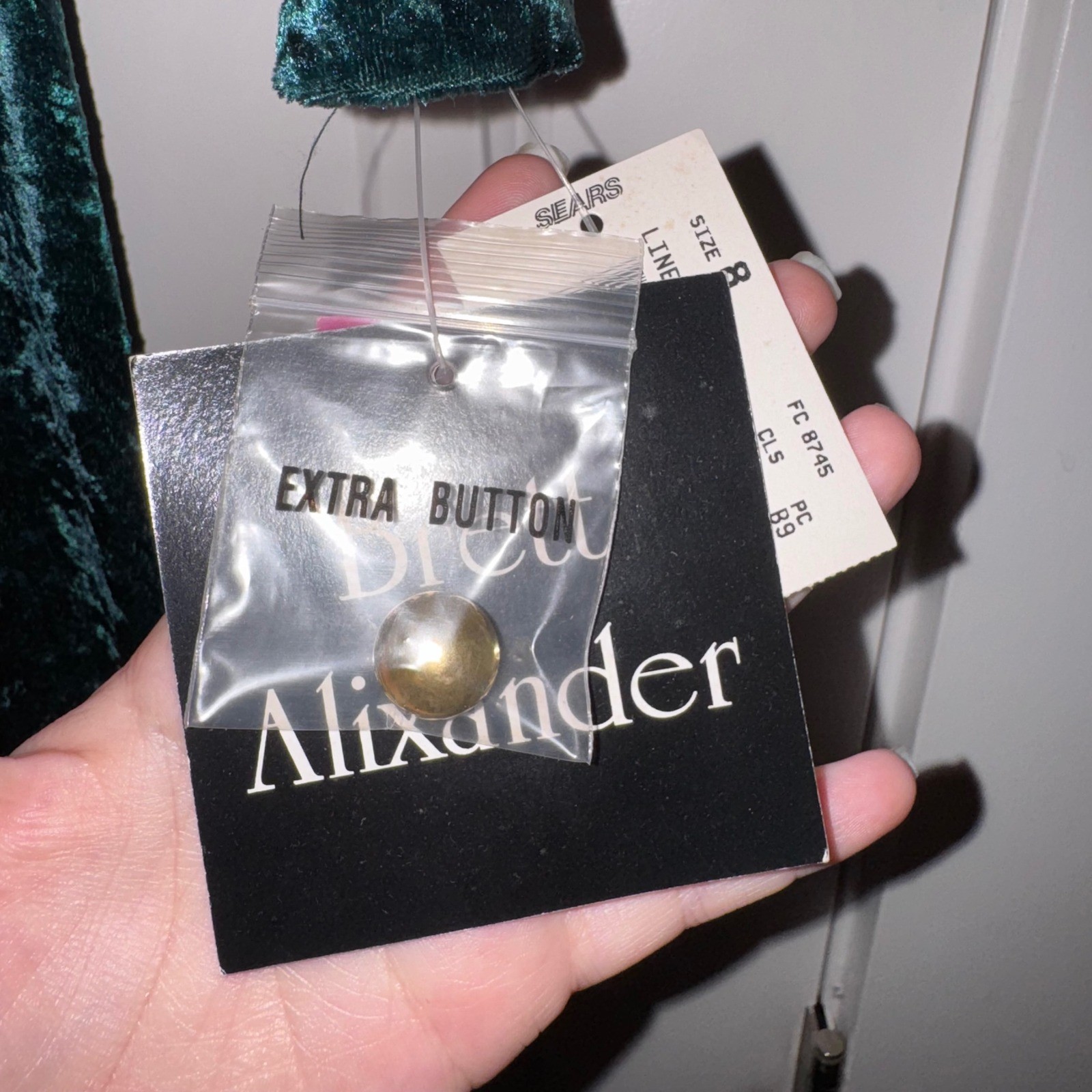 Vintage 90s Brett Alixander Emerald Green Crushed Velvet Maxi Dress NWT Size 8