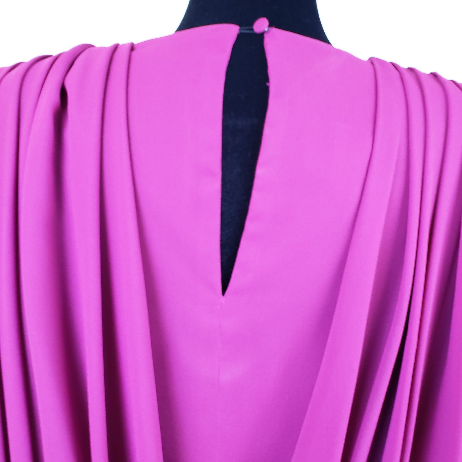 1980s Darcy Dress Modern Size 12 Magenta Draped Sheath Golden Girls Date Night