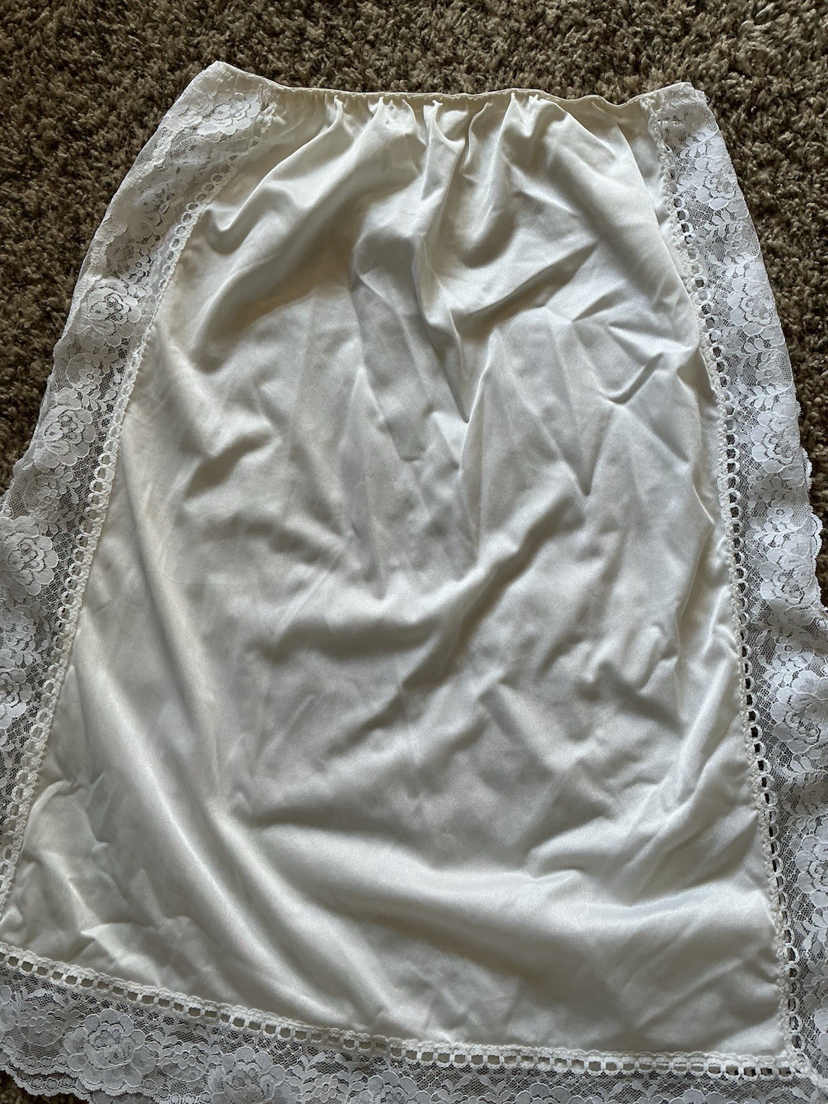 Vintage Mardor White Sz Medium 6 Nylon Tricot Lace Trim Slip GUC