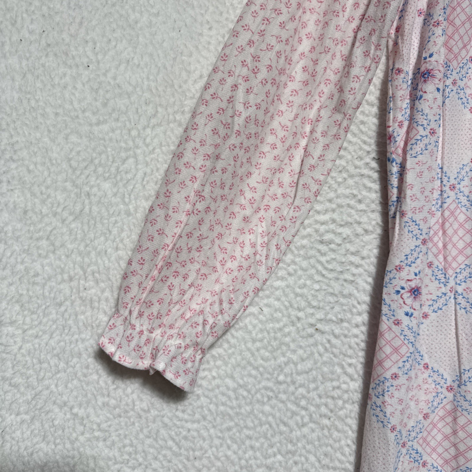 Vintage Stardust Pink Floral Nightgown With Lace Collar Granny Core Women’s S