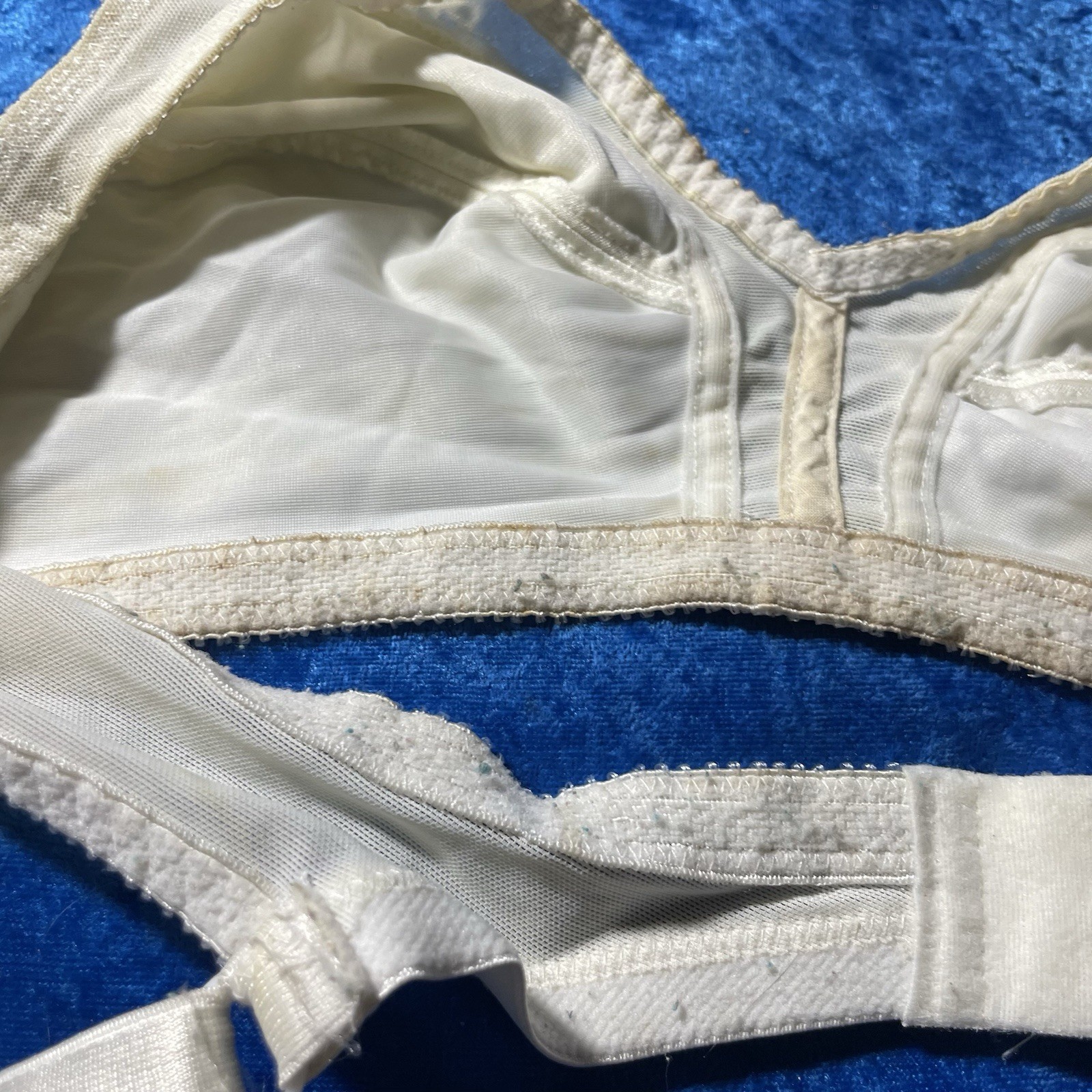 Vintage Nylon Bra 40b White Fair Condition As Is