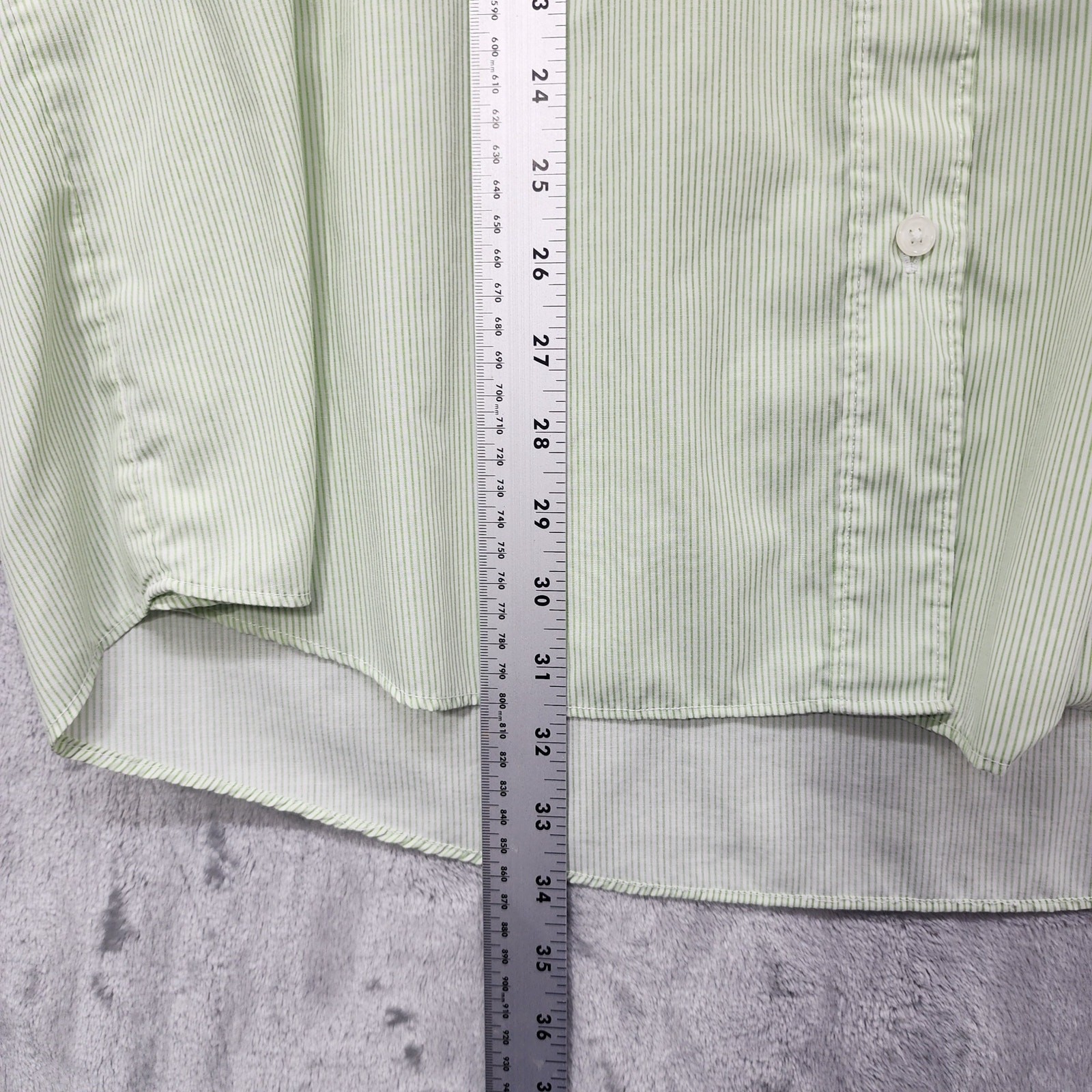 Vintage Get Lucky USA Top Womens 1X Green Striped Long Sleeve Bird House Flowers