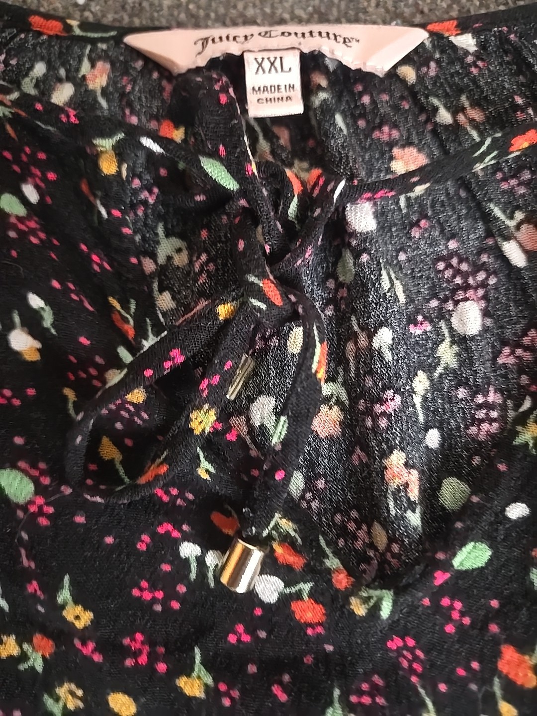 Vintage Y2k Juicy Couture Grannycore Blouse L/s Cottagecore Size 2xl Floral
