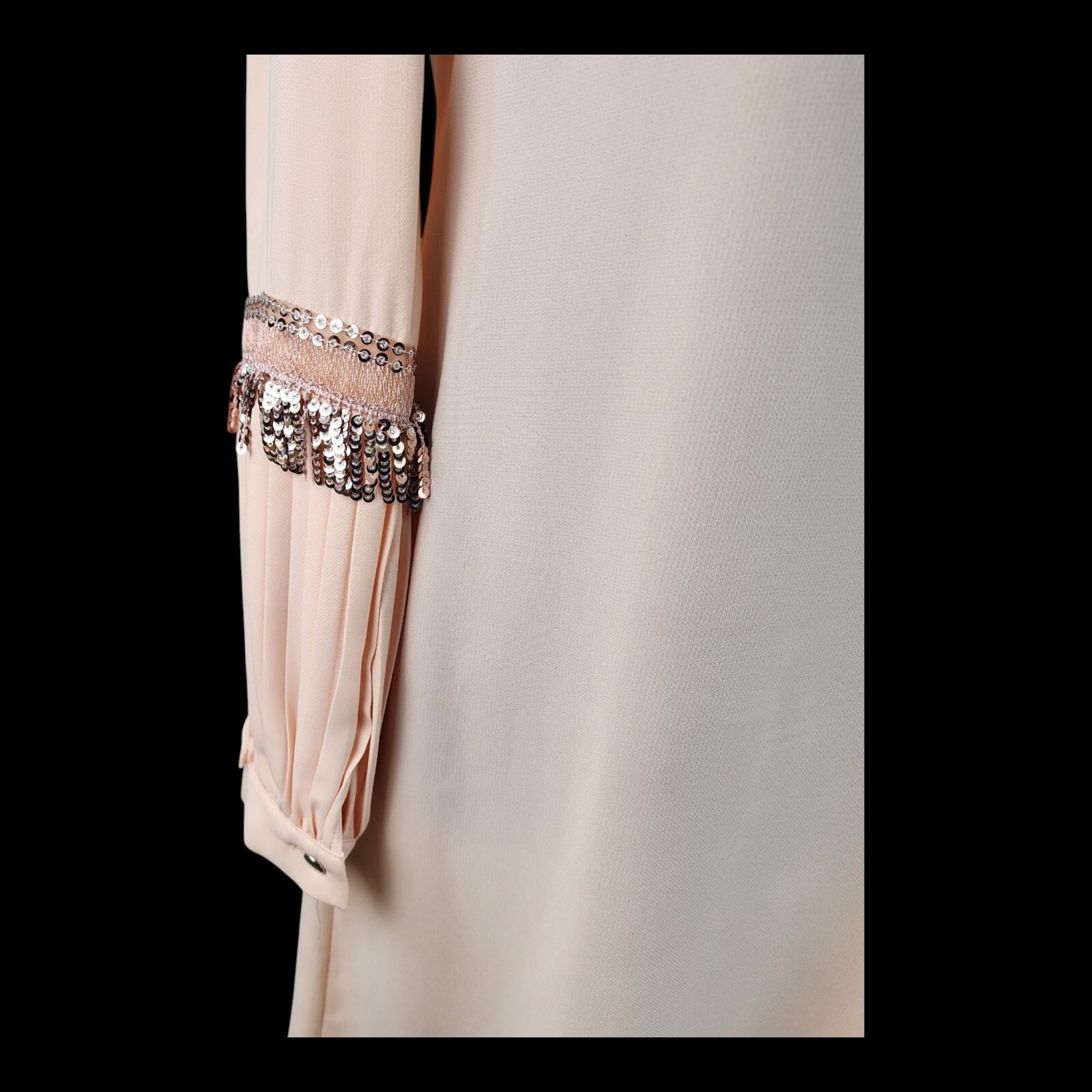 VTG Miss Miray Beaded Fringe Dress Sz 8 Light Pink Quiet Elegance Classic Luxury