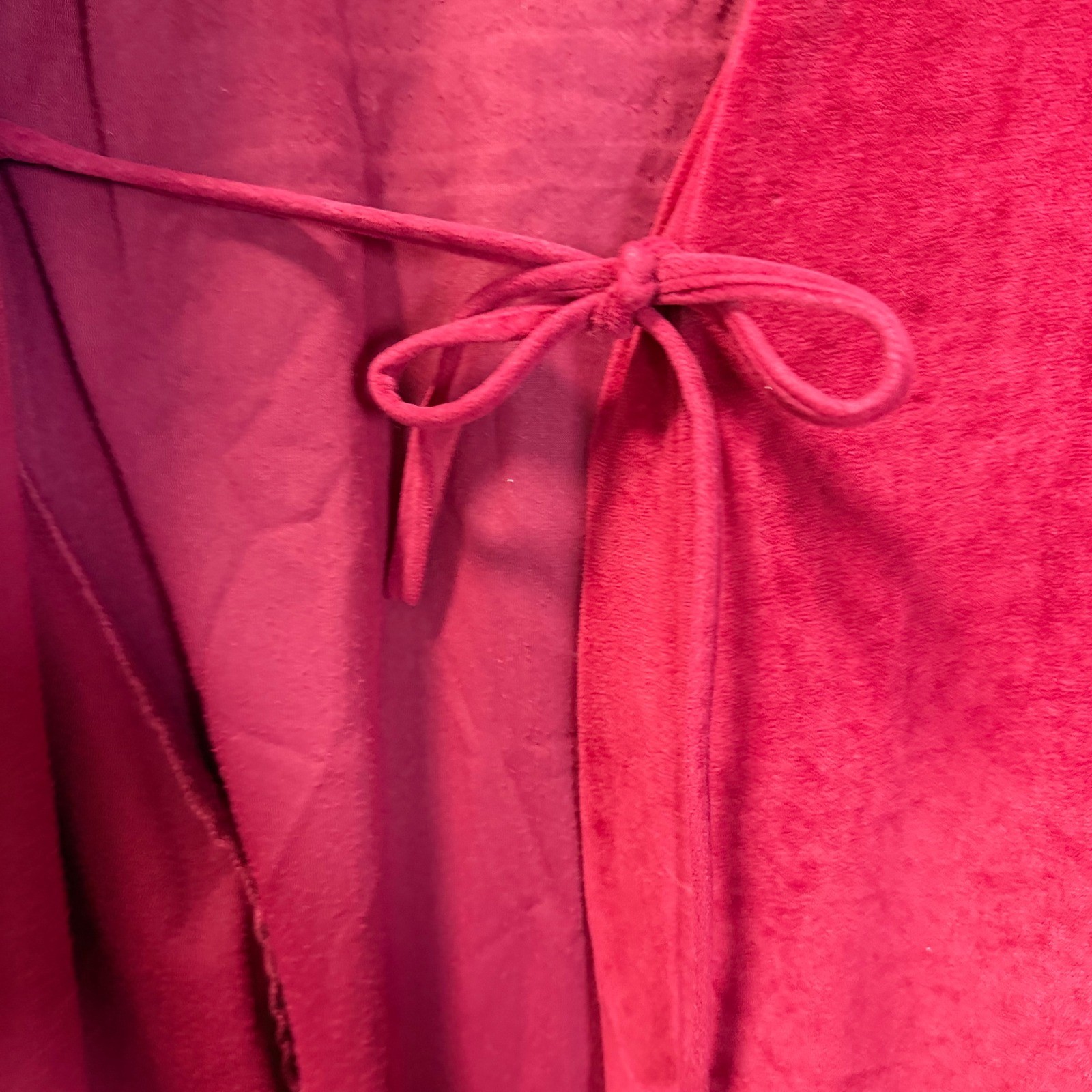 Vintage Paulette New York Red Velour Beaded Pagoda Maxi Hostess Robe Small