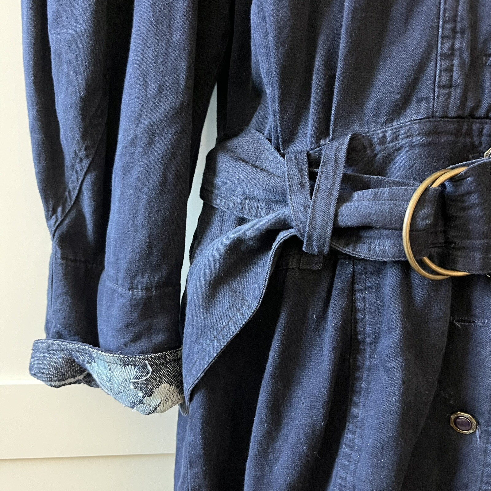 VTG Karen Alexander Maxi Western dress 12 Navy Fit Flare Rodeo Festival Cowgirl
