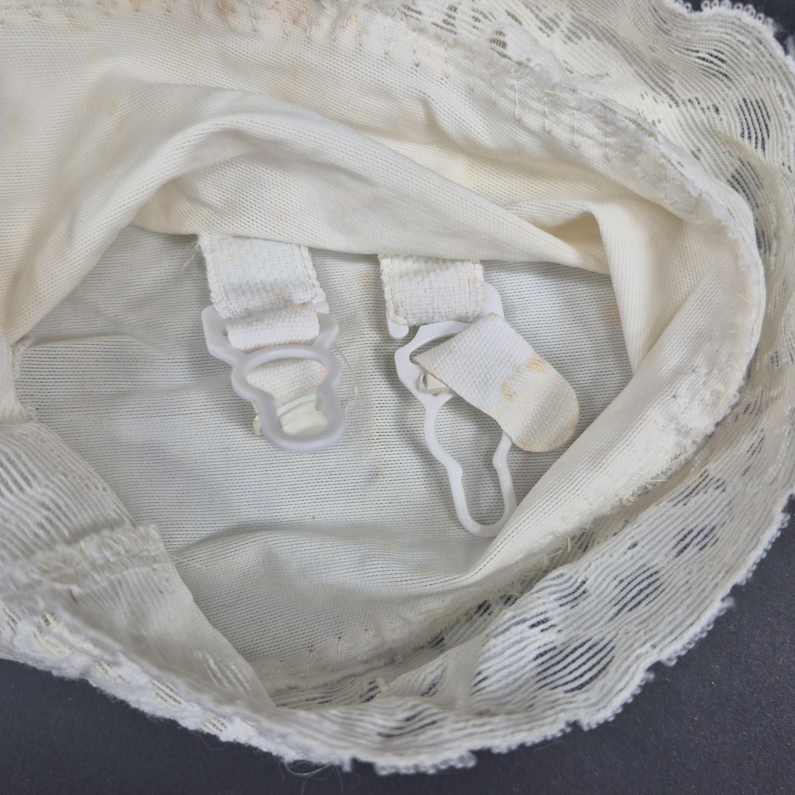 Vintage Beige White Leading Lady Style 751 Control Lace Girdle Pin Up Garters