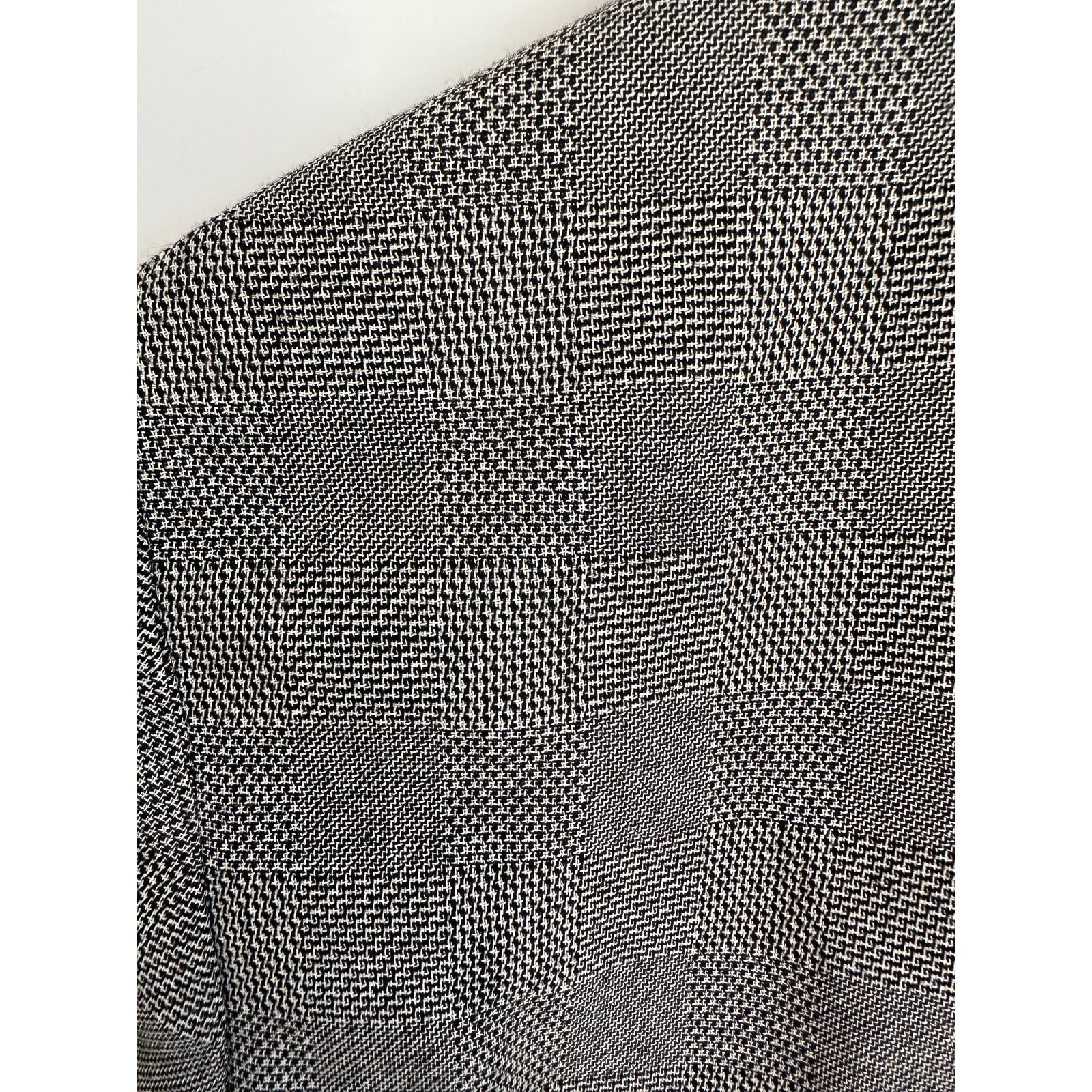 Vtg Cropped Blazers Black/White Herringbone Check Size 2P Double Breasted