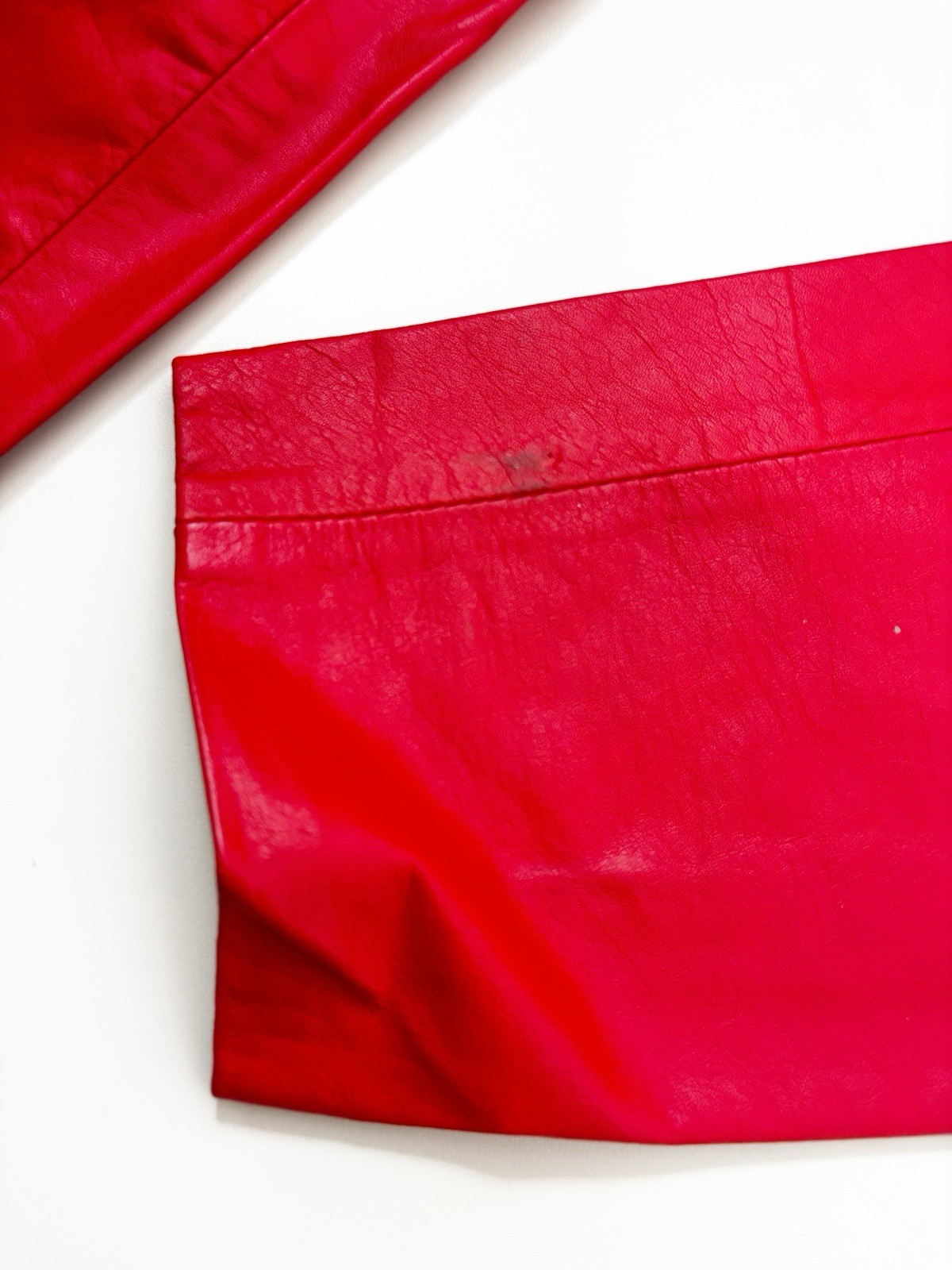 VTG Red Leather Argentina Pants (Actual Size 24×27) High Rise Taper Leg EUC