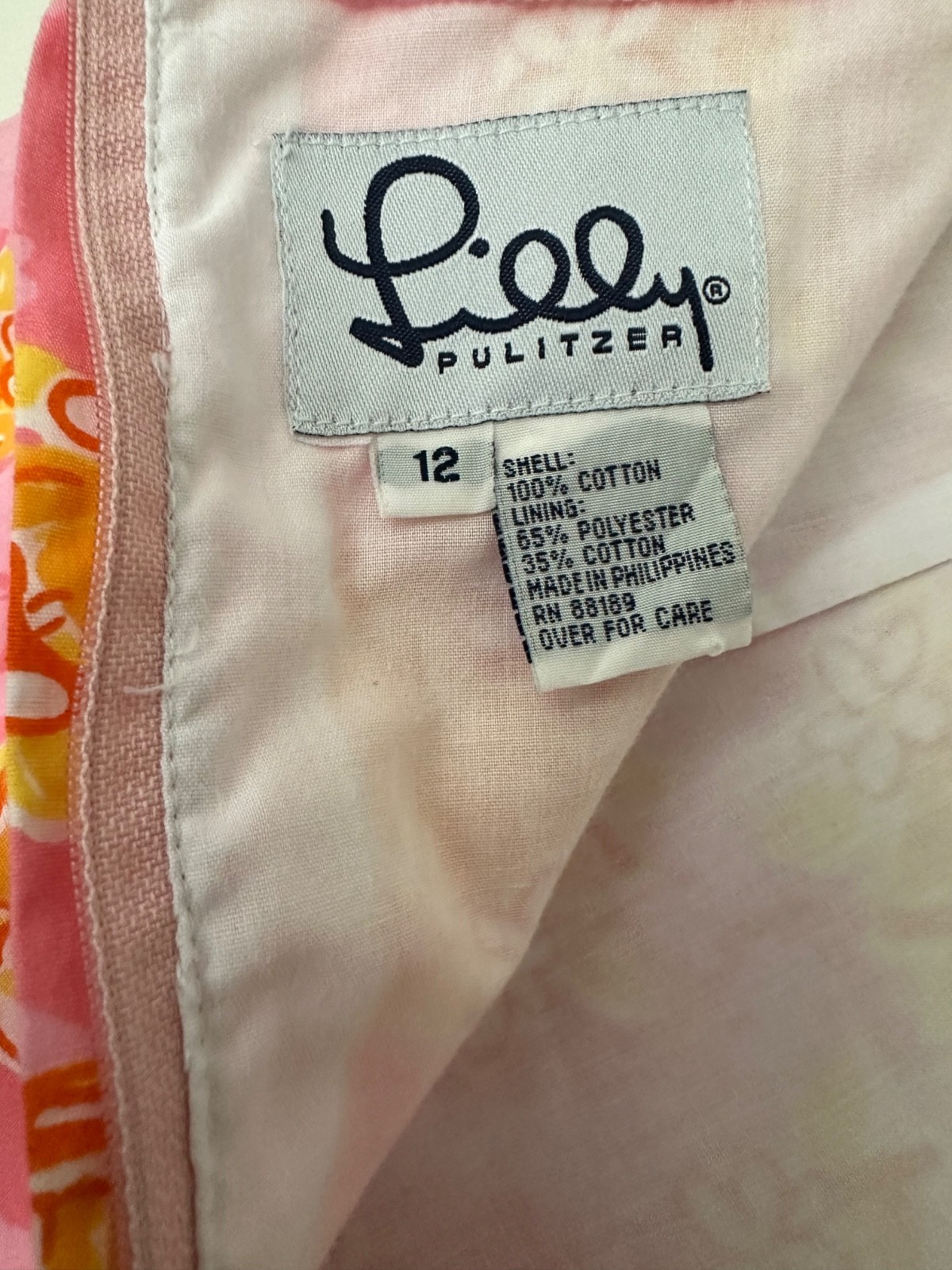 80’s Vintage Lily Pulitzer Orange Blossom Floral Skirt 12 SWEET!