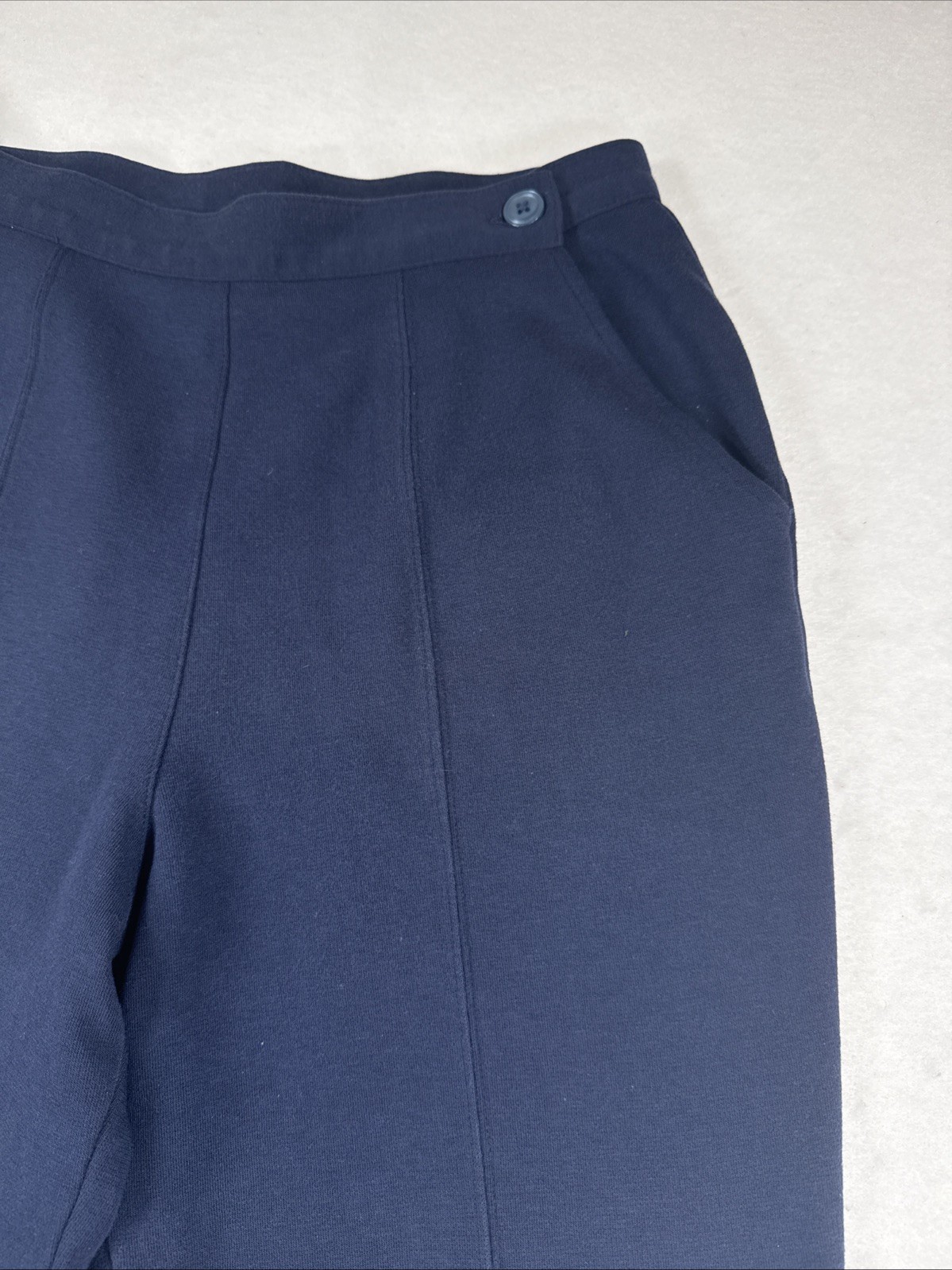 Vintage Stirrup Pants Land’s End Size M 90s Navy Blue Cotton Lycra Made In USA