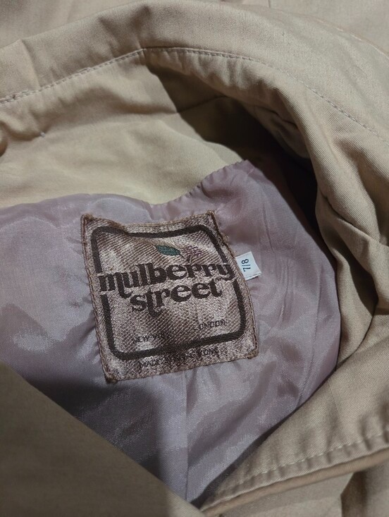 Vintage 1970s Mulberry Street Tan Trench Coat XS