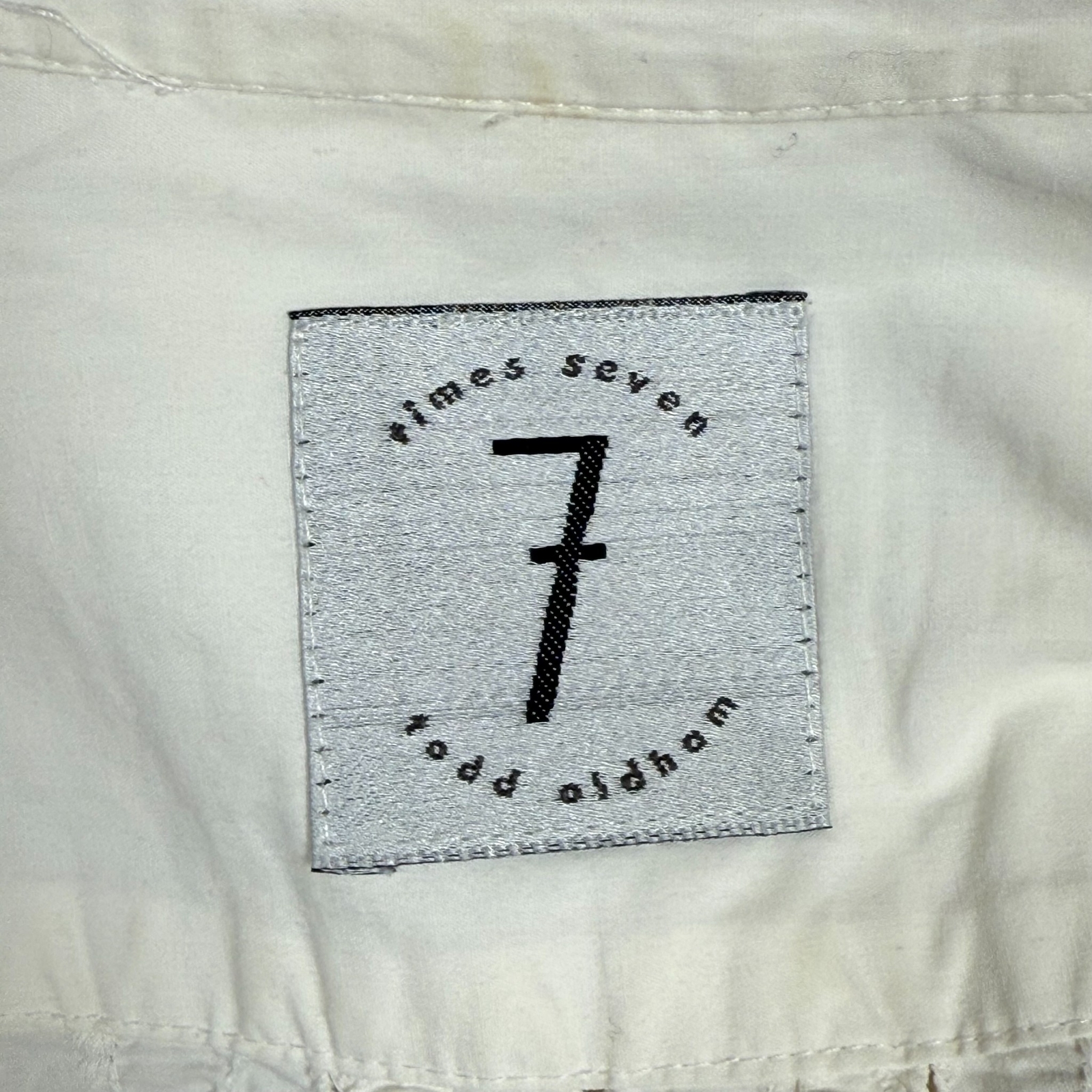 Vtg Times Seven Todd Oldham Women’s Small Shirt White Mother Of Pearl Lattice