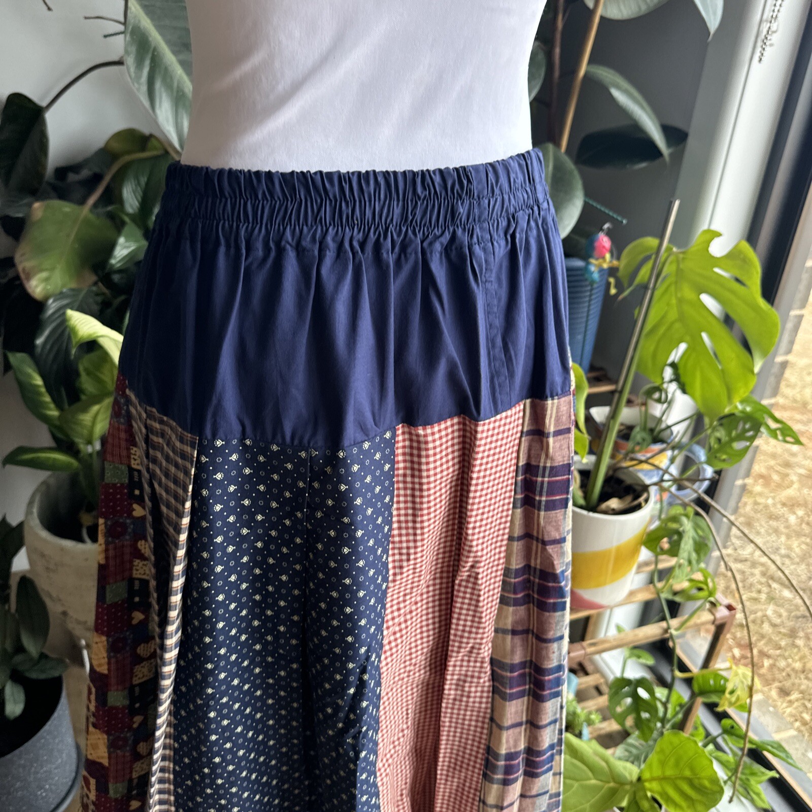 RARE Vintage Midi Maxi Skirt Patchwork Made In Australia Fits M/L 118cm Waist DS