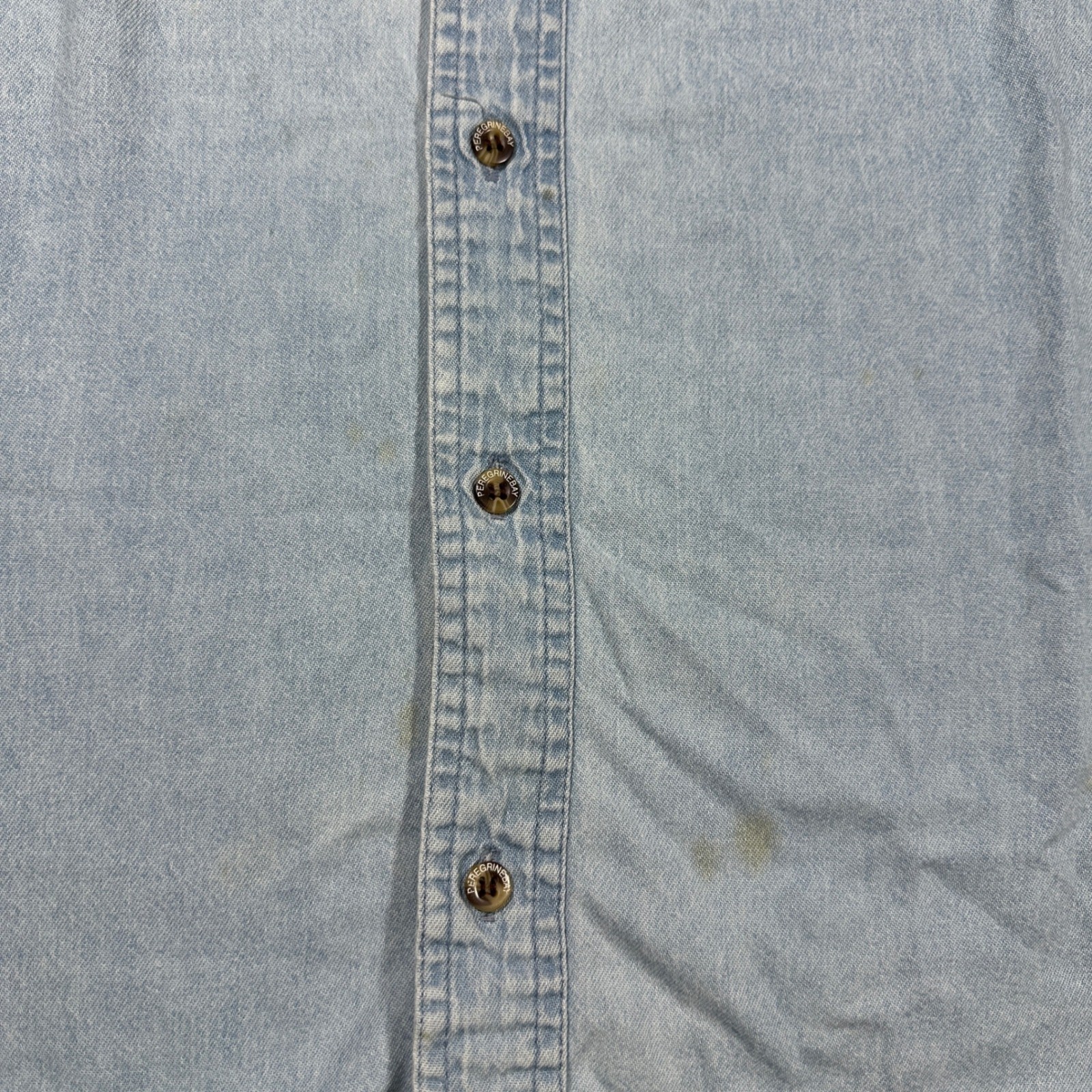 Vintage Cottage Core Denim Shirt Peregrine Bay XL Blue Embroidered Floral