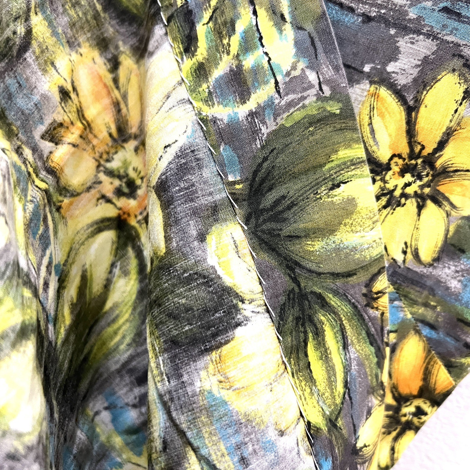Vintage Handmade Hawaiian Floral Sundress Retro 50s-60s Rockabilly Tiki Pinup S