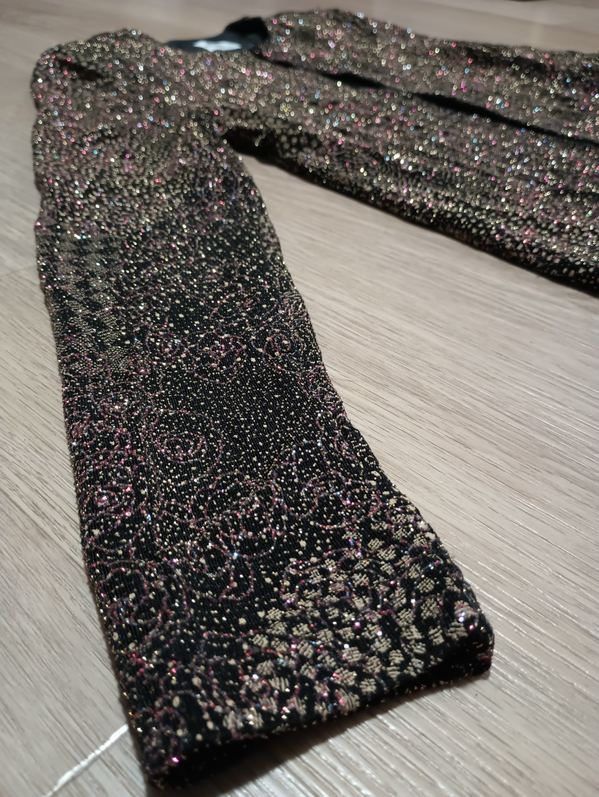 Vtg 80s J.B.S. LTD. Stretchy Metallic Jeweled Sparkly Color Open Front Jacket S