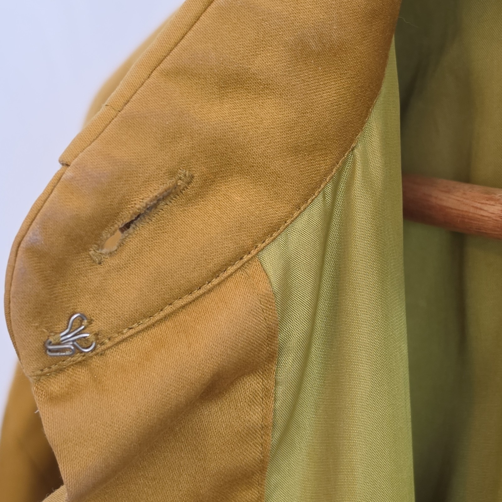 Vintage Bill Blass Mustard Yellow Popover Shirt Dress Oversized Utility Lined 10