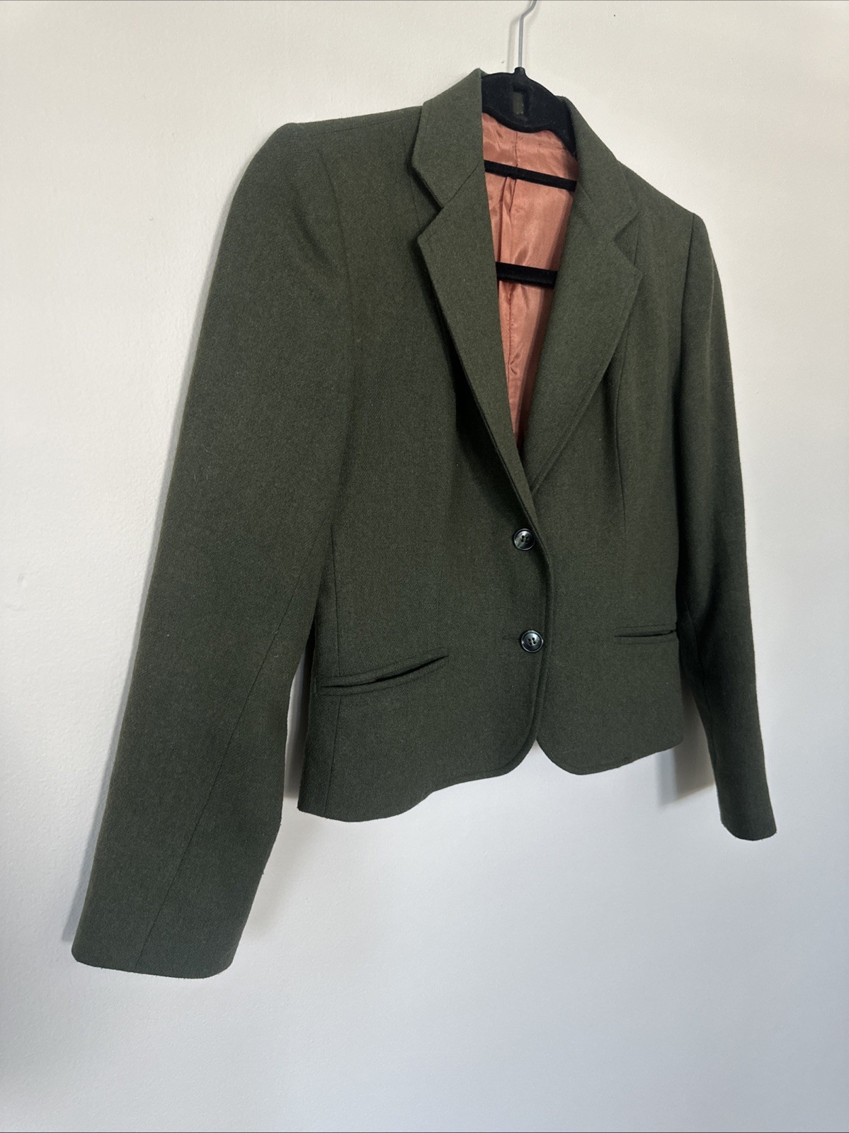 VTG Adolfo Esprit Women’s Wool Military Jacket Size 4 Green Riding Hunting
