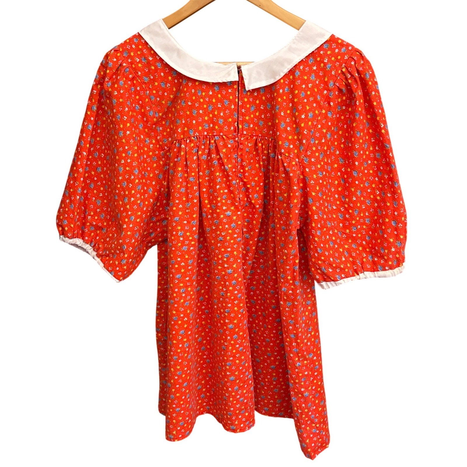 Vintage 70s Handmade Floral Babydoll Shirt Cottagecore Coquettet Soft Girl Retro