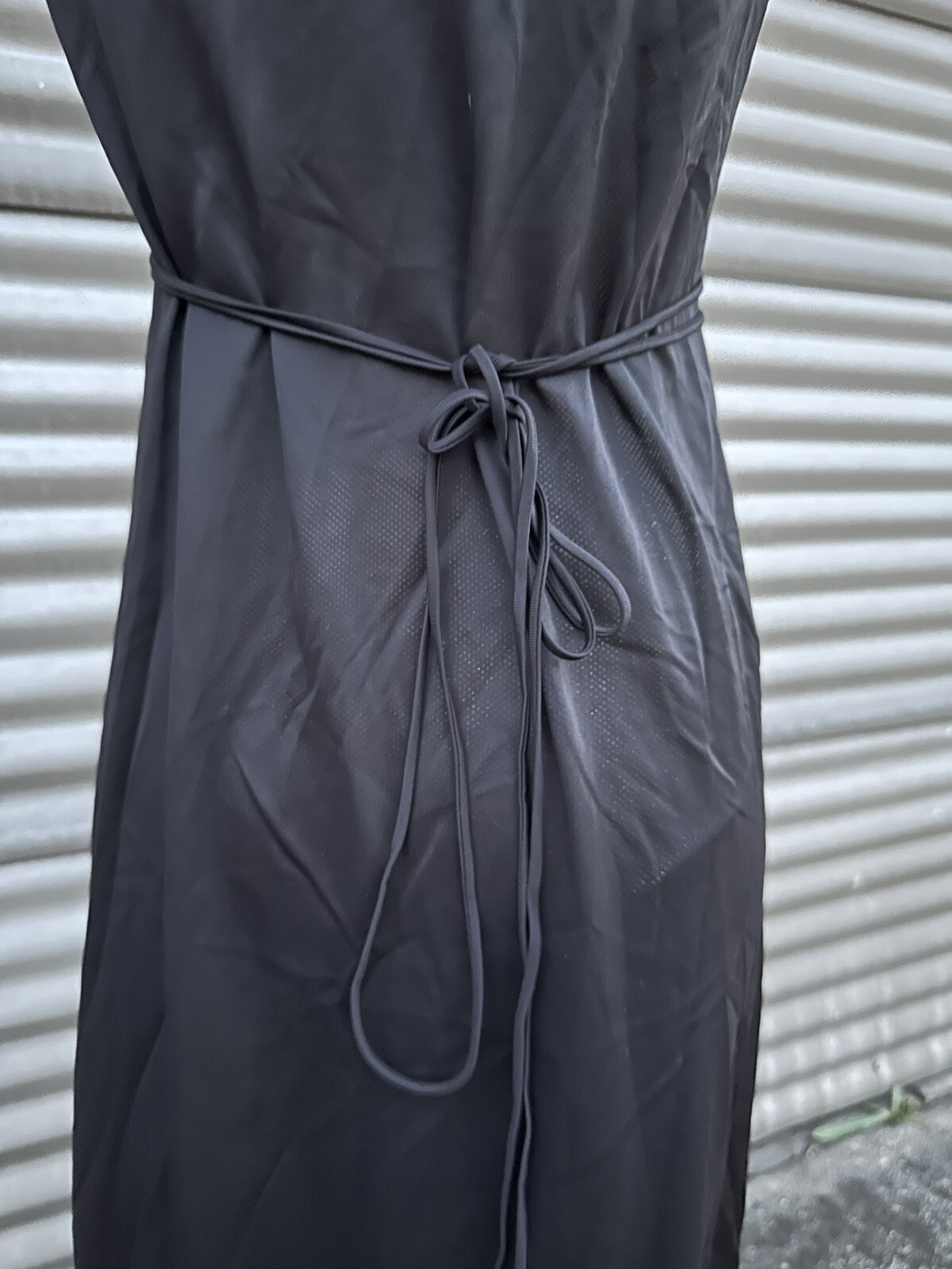 Vintage 80s Black AVIAN Lace Long Lingerie Nightgown Dress Sleepwear – S