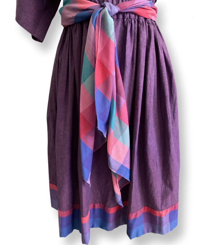 Vtg Crossroads MS Lakehills, TX Panama Mola Hand Applique Navajo Dress Small
