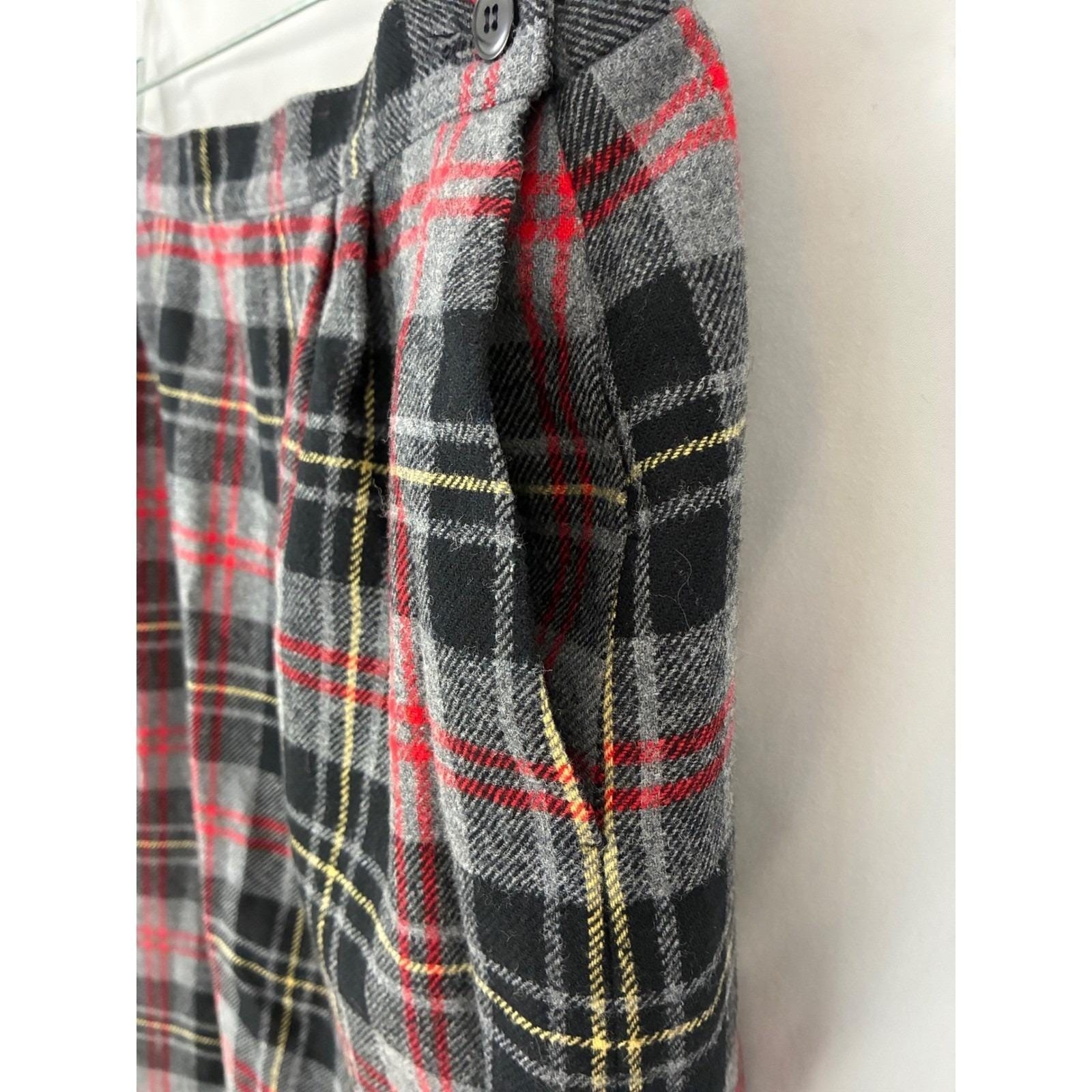 Pendleton Plaid Skirt Women 12 Grey Red Vintage Wool Hunting Macpherson Tartan