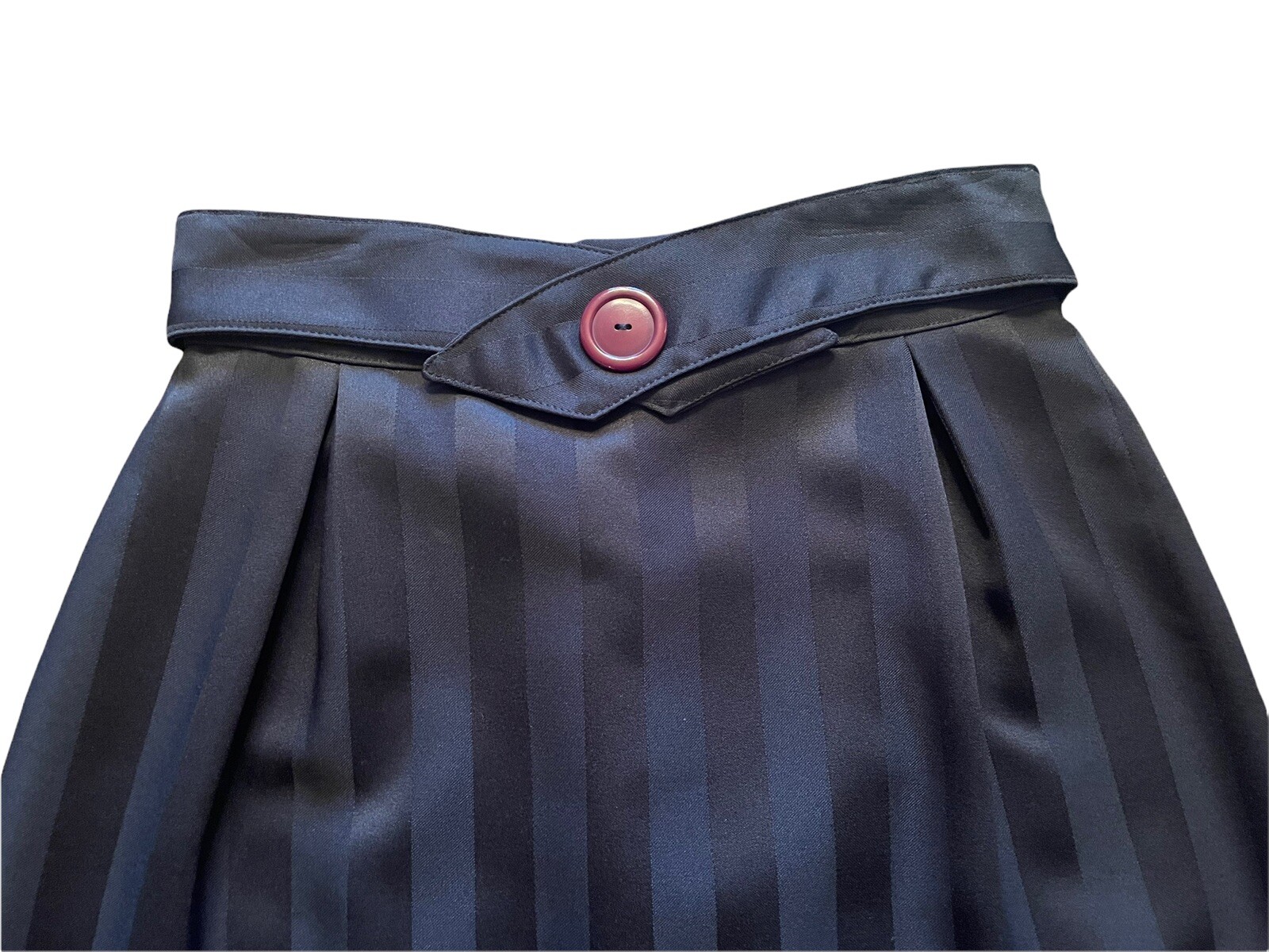 VINTAGE 80’s SKIRT BLACK Kayo of California Tuxedo Straight MIDI Slit Back Belt