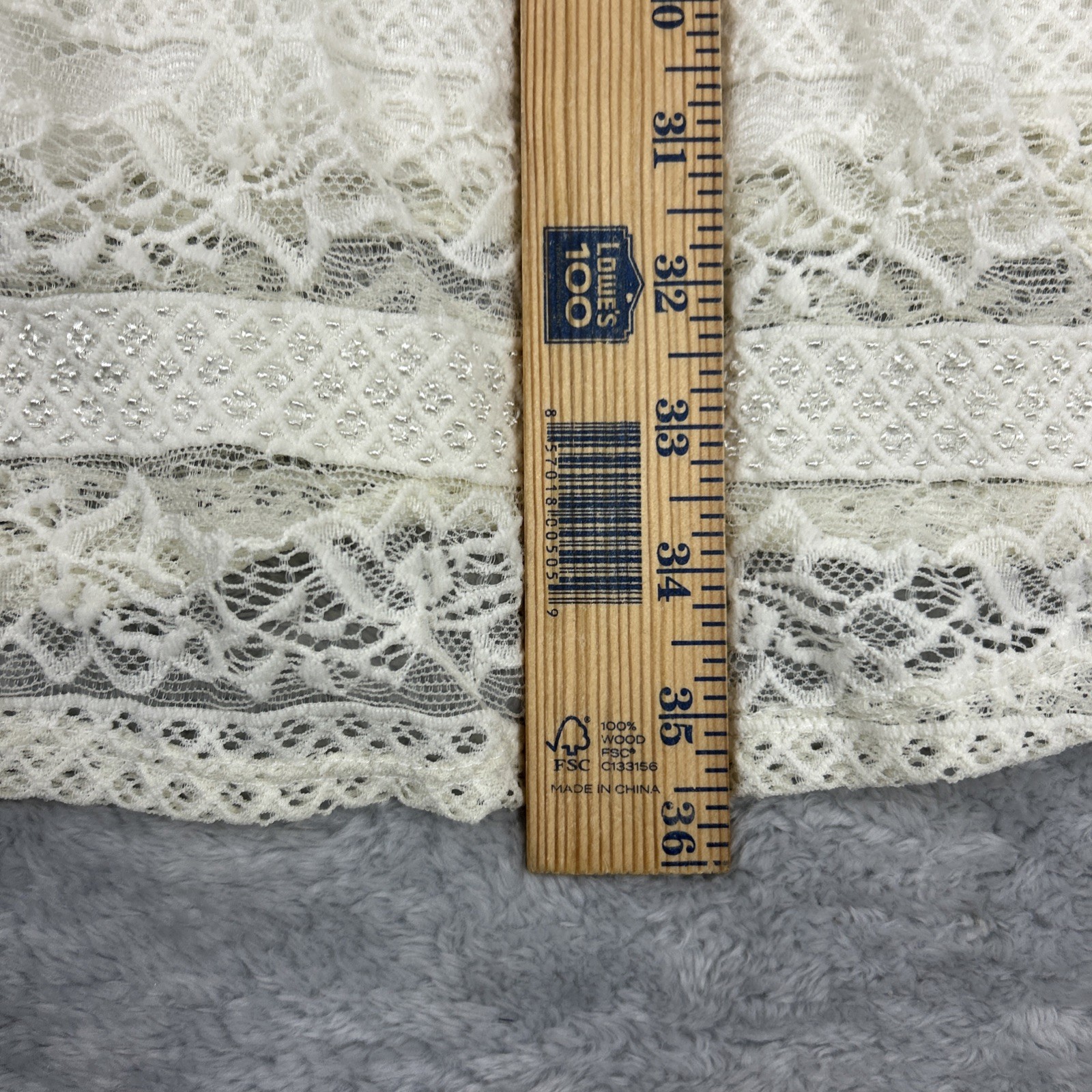 Vtg Wild Daisy Swing Dress Medium Ivory Lace Overlay Trapeze Made in USA