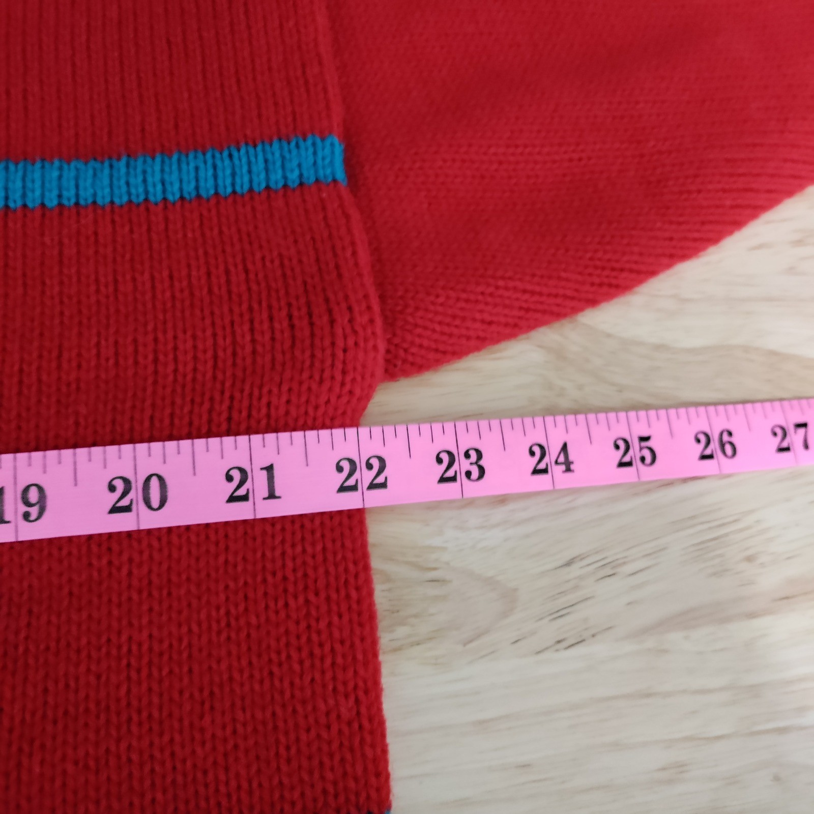 Vintage I’m Inflaks Red Cat Intarsia Knit Sweater Polo Collar Retro 80s 90s